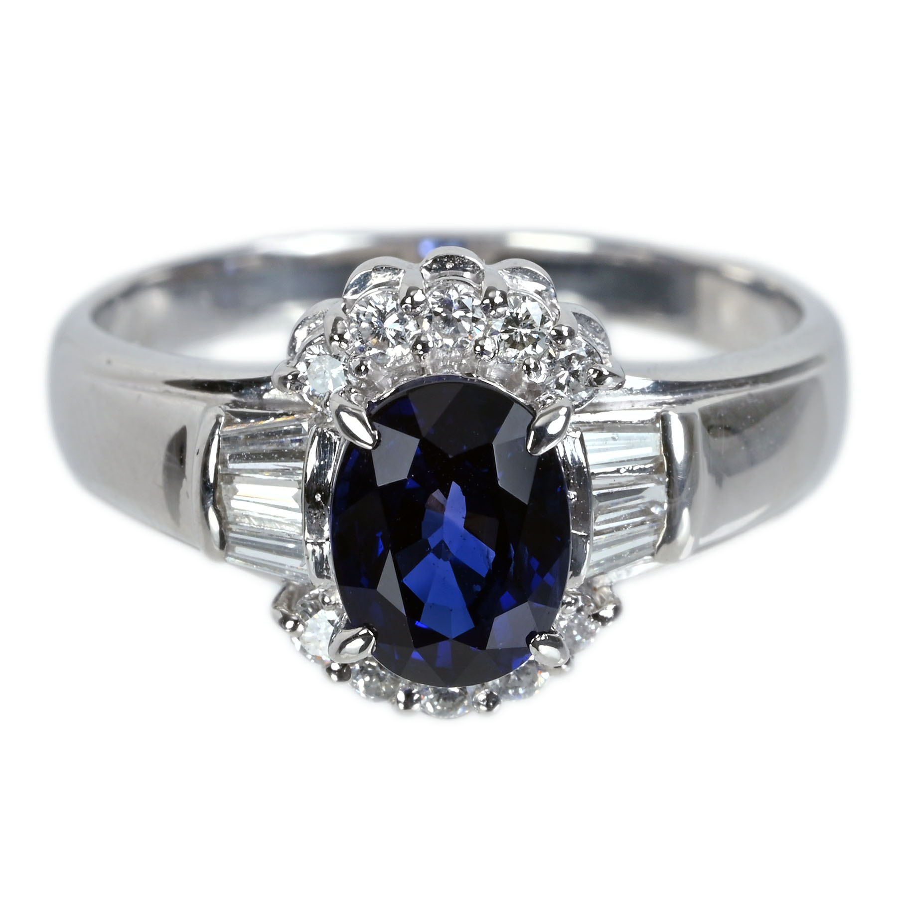 サファイアリング PT900 S1.66ct D0.39ct - 画像 (2)