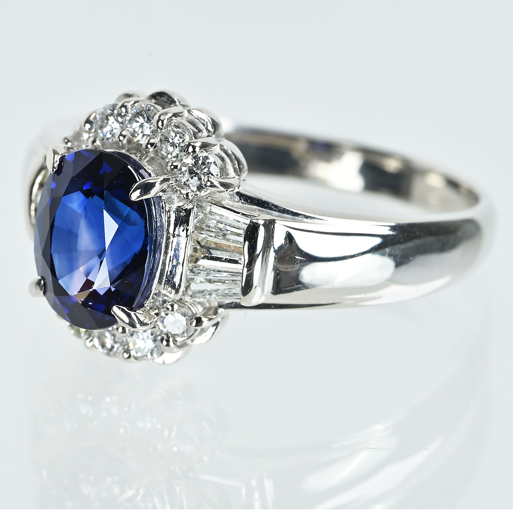 サファイアリング PT900 S1.66ct D0.39ct - 画像 (3)