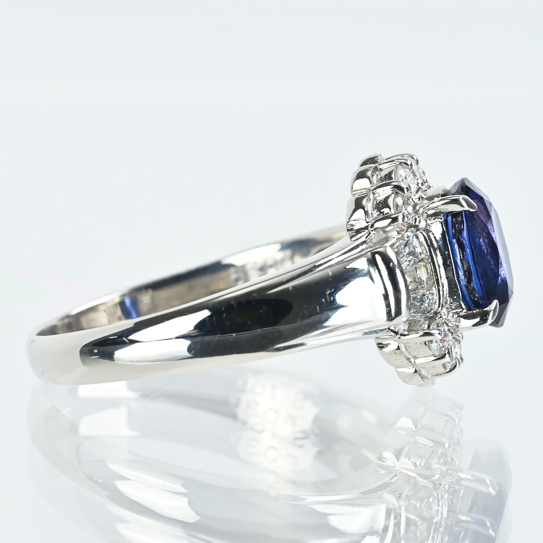 サファイアリング PT900 S1.66ct D0.39ct - 画像 (4)