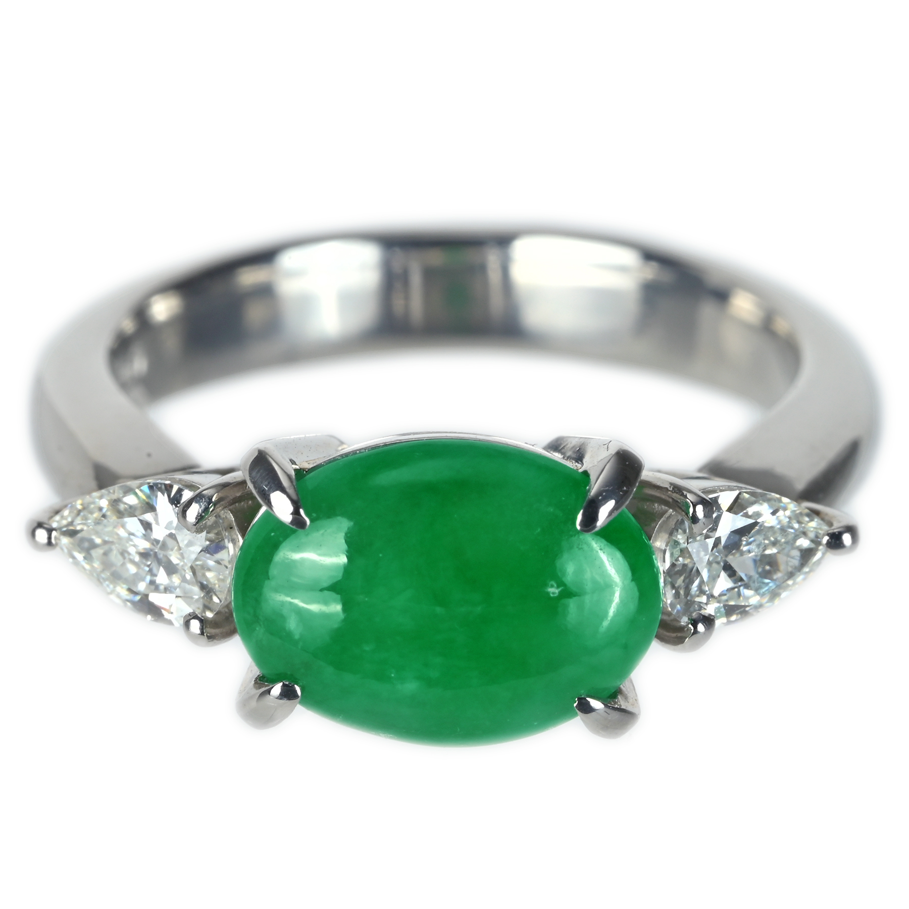 翡翠リング PT900 J1.96ct D0.43ct - 画像 (2)