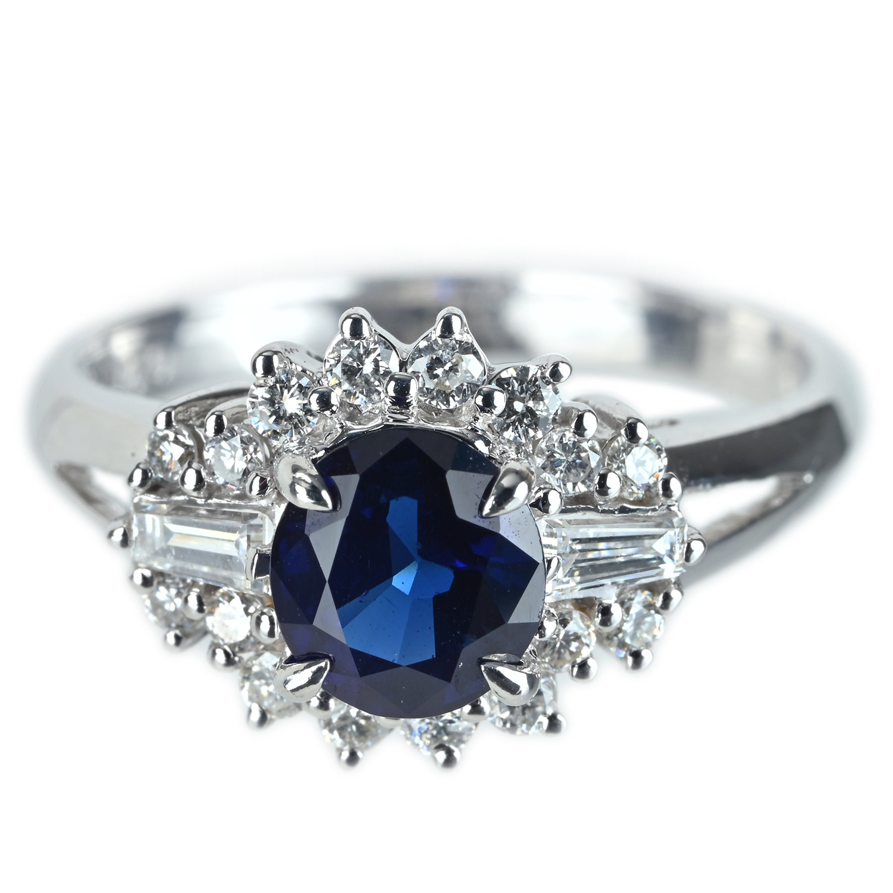 サファイアリング K18WG S1.43ct D0.51ct - 画像 (2)