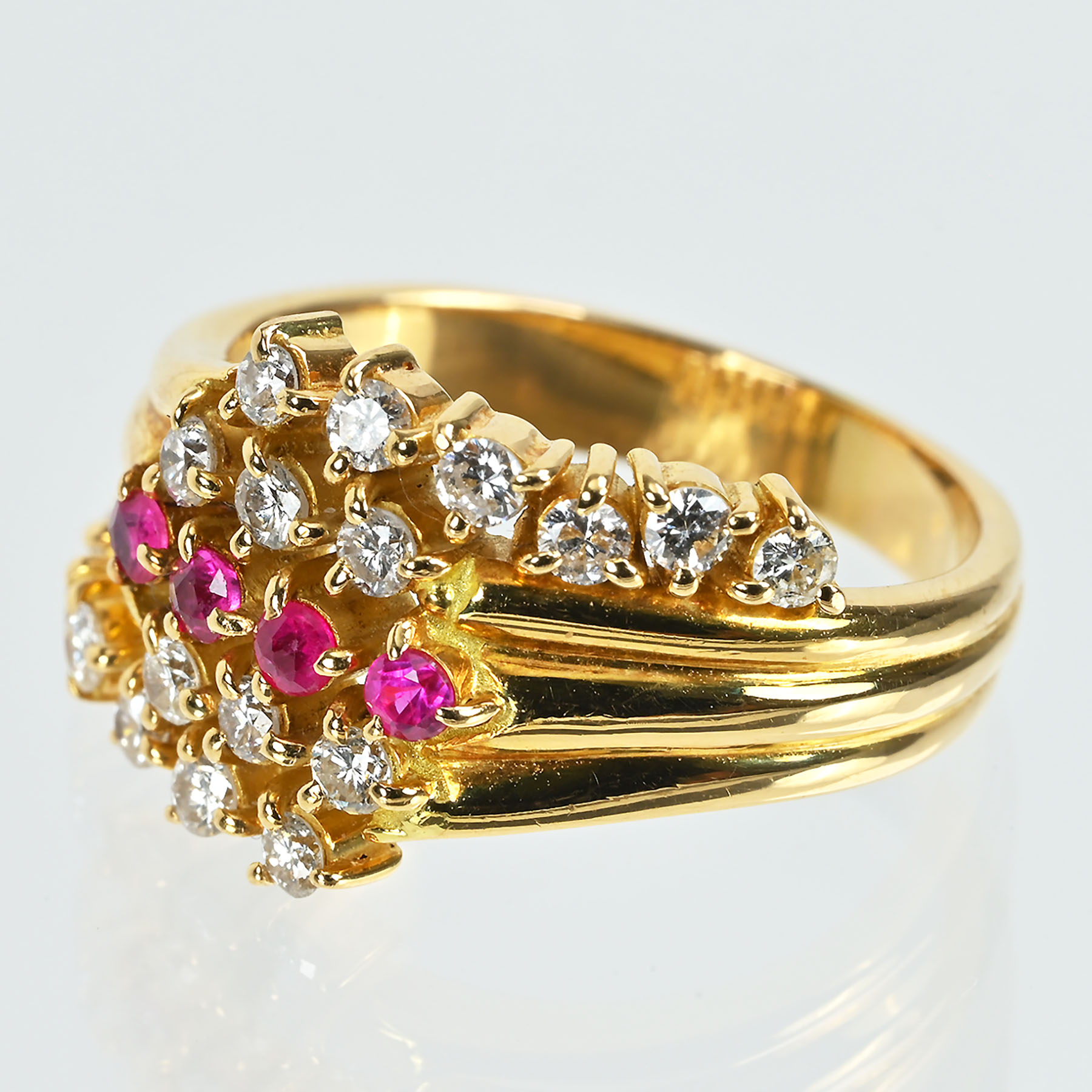 ルビーリング K18YG R0.16ct D0.50ct - 画像 (3)