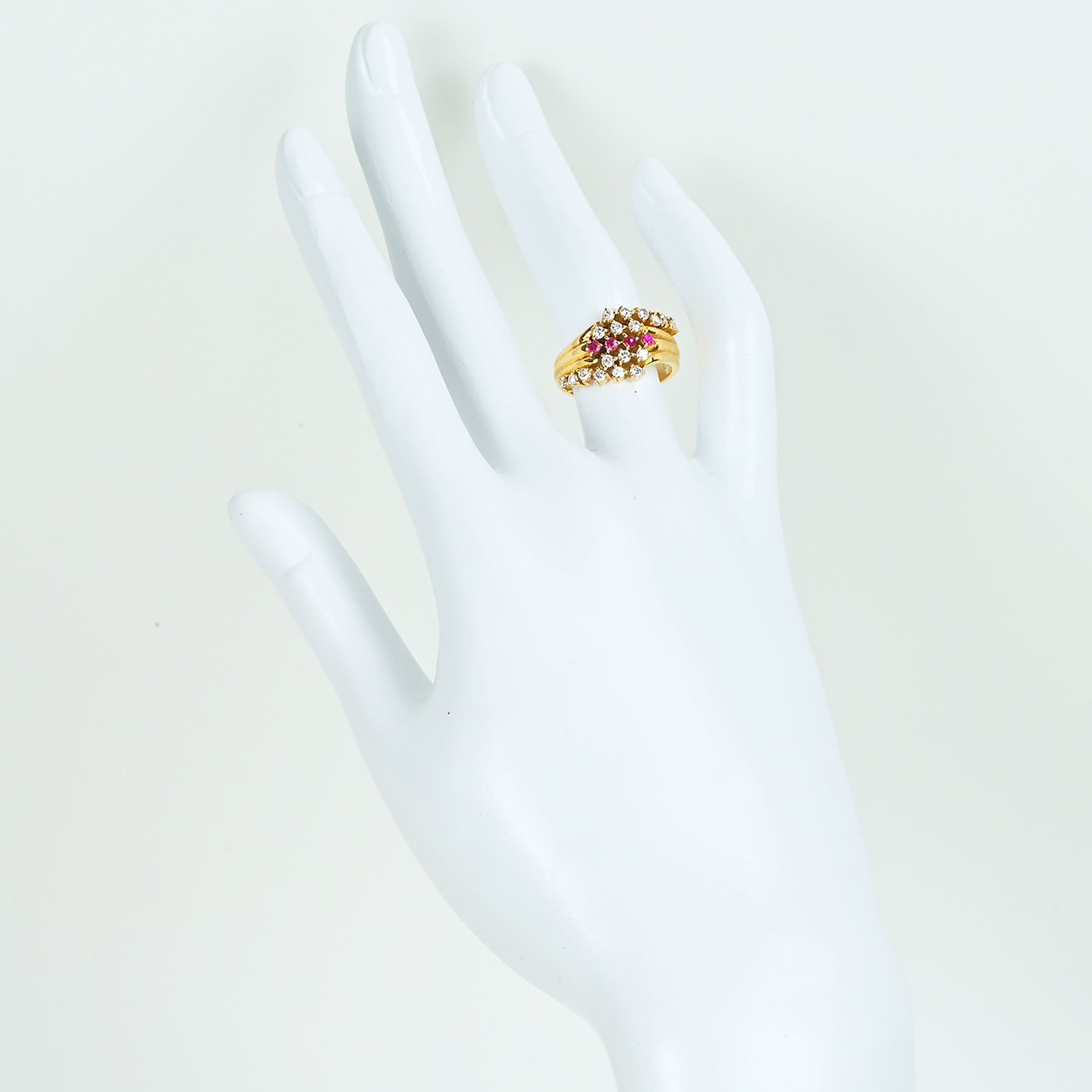 ルビーリング K18YG R0.16ct D0.50ct - 画像 (6)