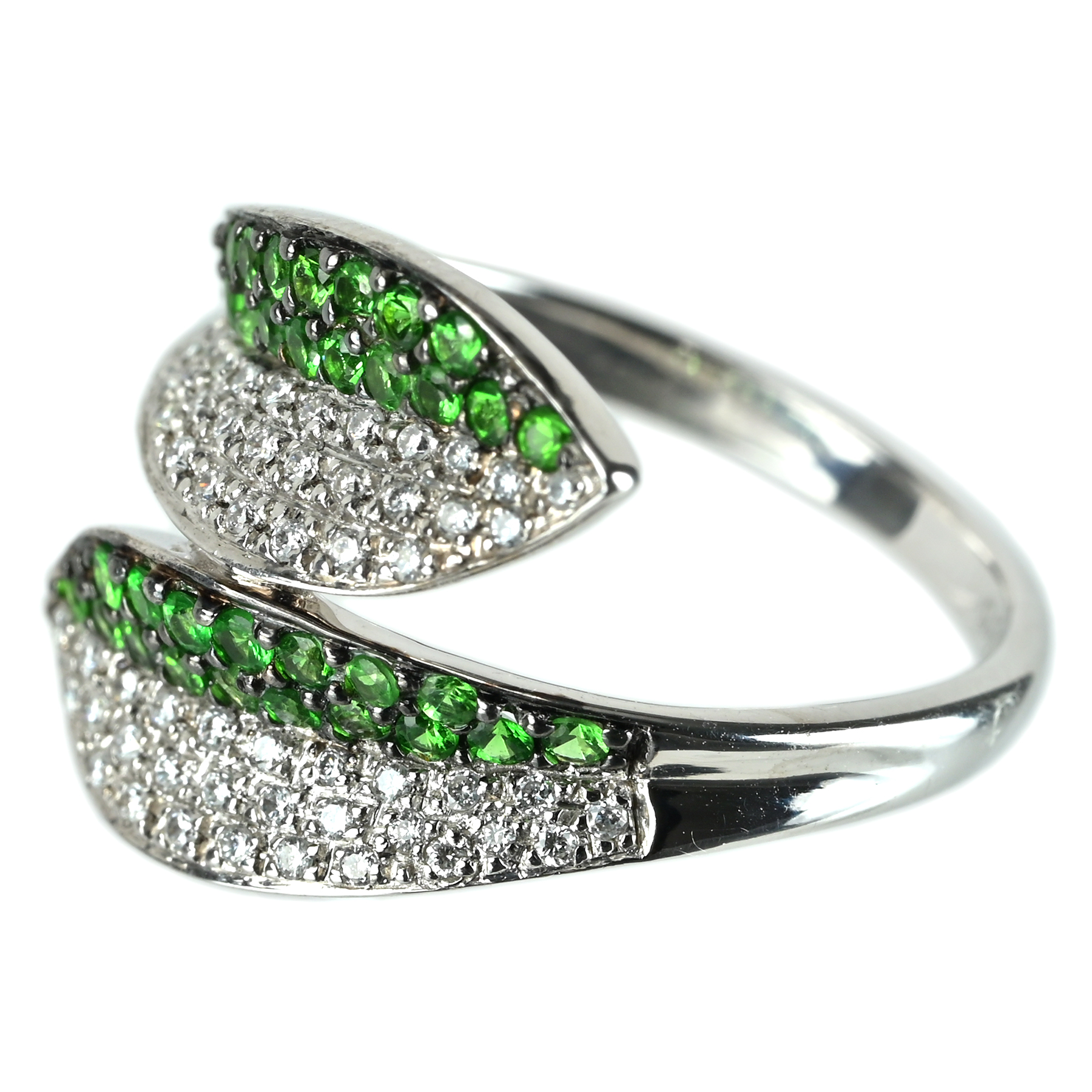 グリーン ガーネットリング K18WG GG0.45ct D0.25ct - 画像 (3)