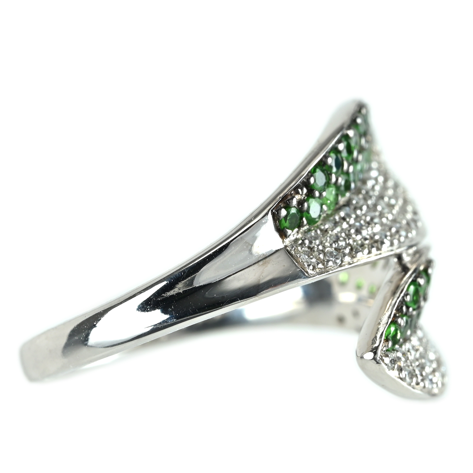 グリーン ガーネットリング K18WG GG0.45ct D0.25ct - 画像 (4)