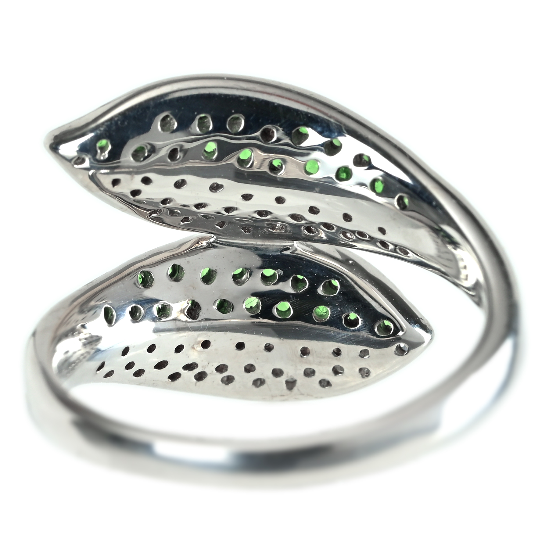 グリーン ガーネットリング K18WG GG0.45ct D0.25ct - 画像 (5)