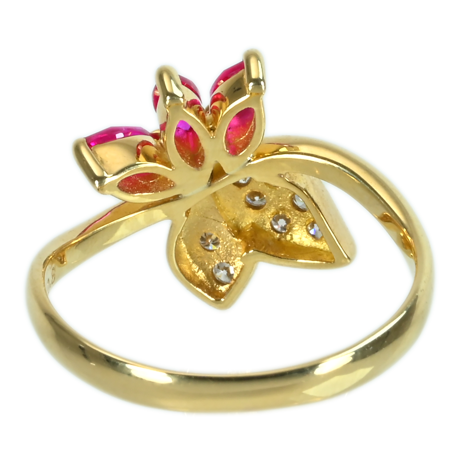 ルビーリング K18YG R0.27ct D0.08ct - 画像 (5)