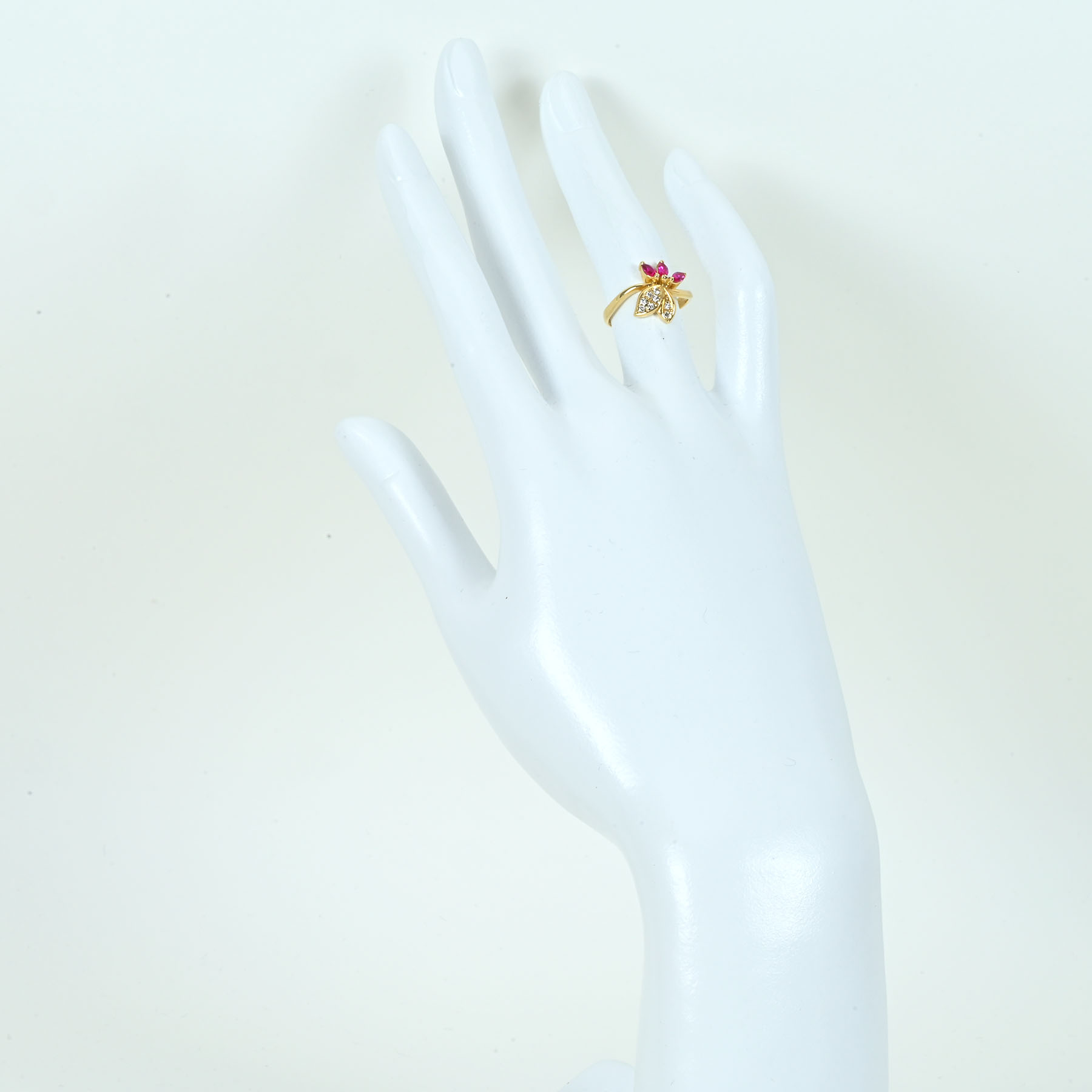 ルビーリング K18YG R0.27ct D0.08ct - 画像 (6)