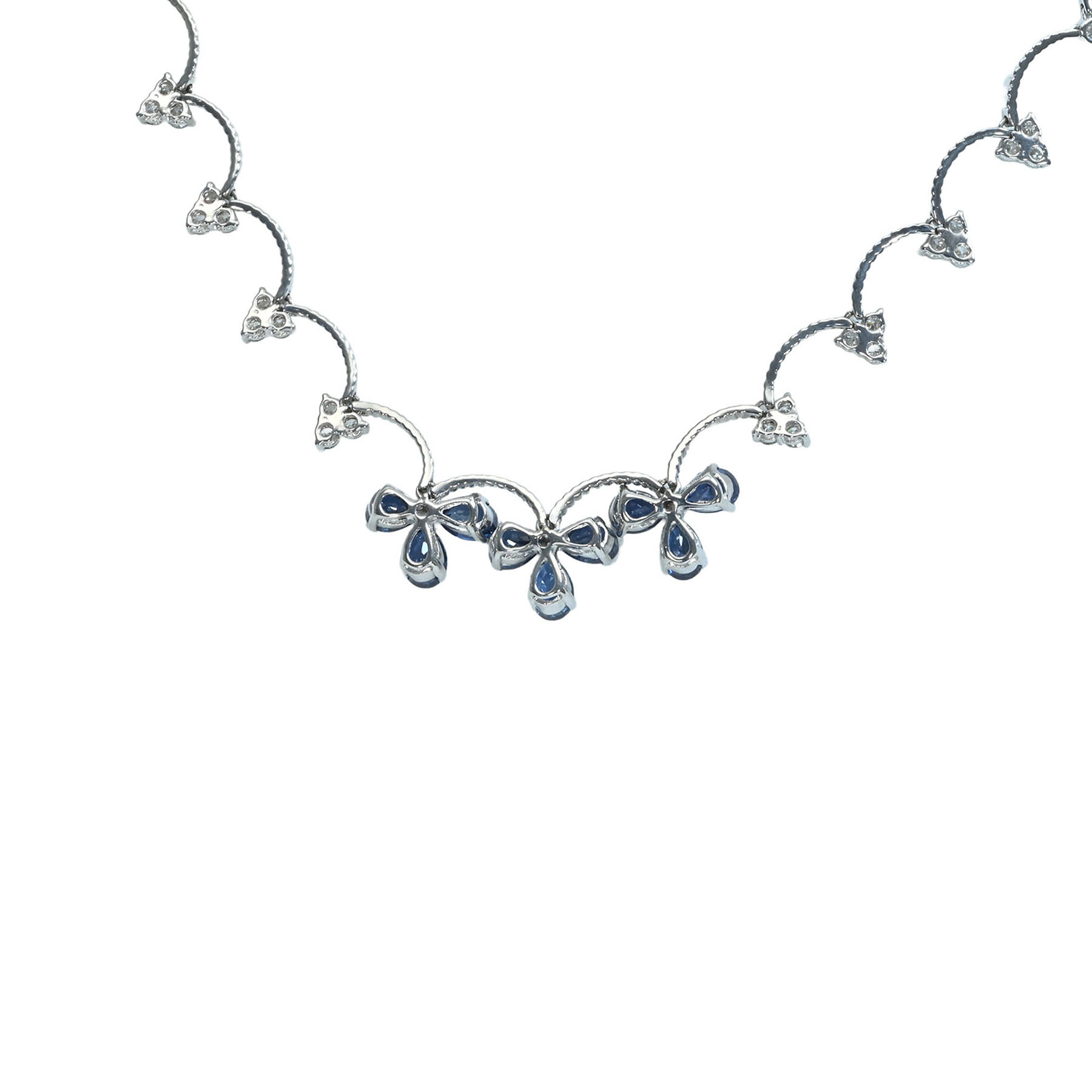 サファイアネックレス K18WG S5.18cr D1.10ct - 画像 (3)