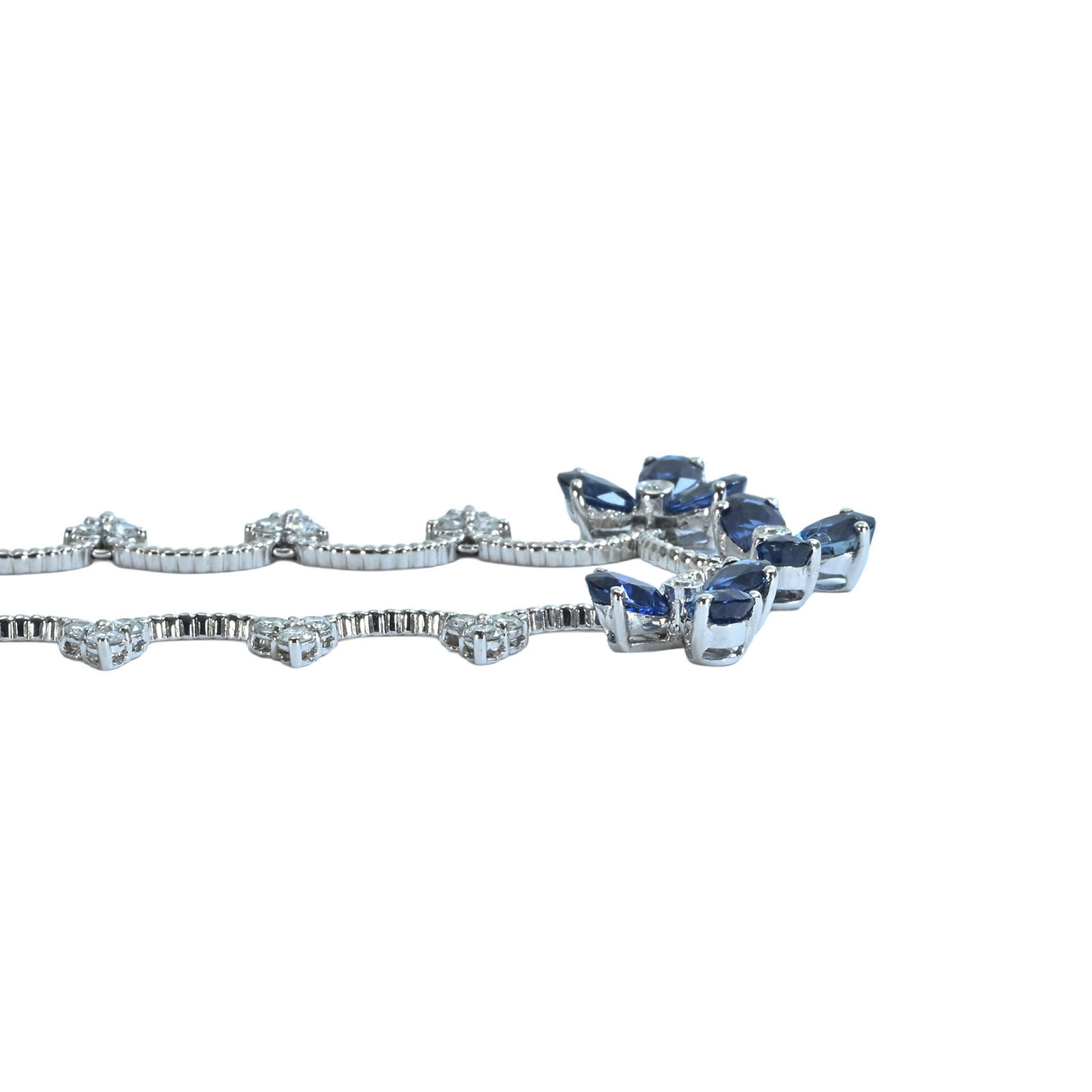 サファイアネックレス K18WG S5.18cr D1.10ct - 画像 (4)