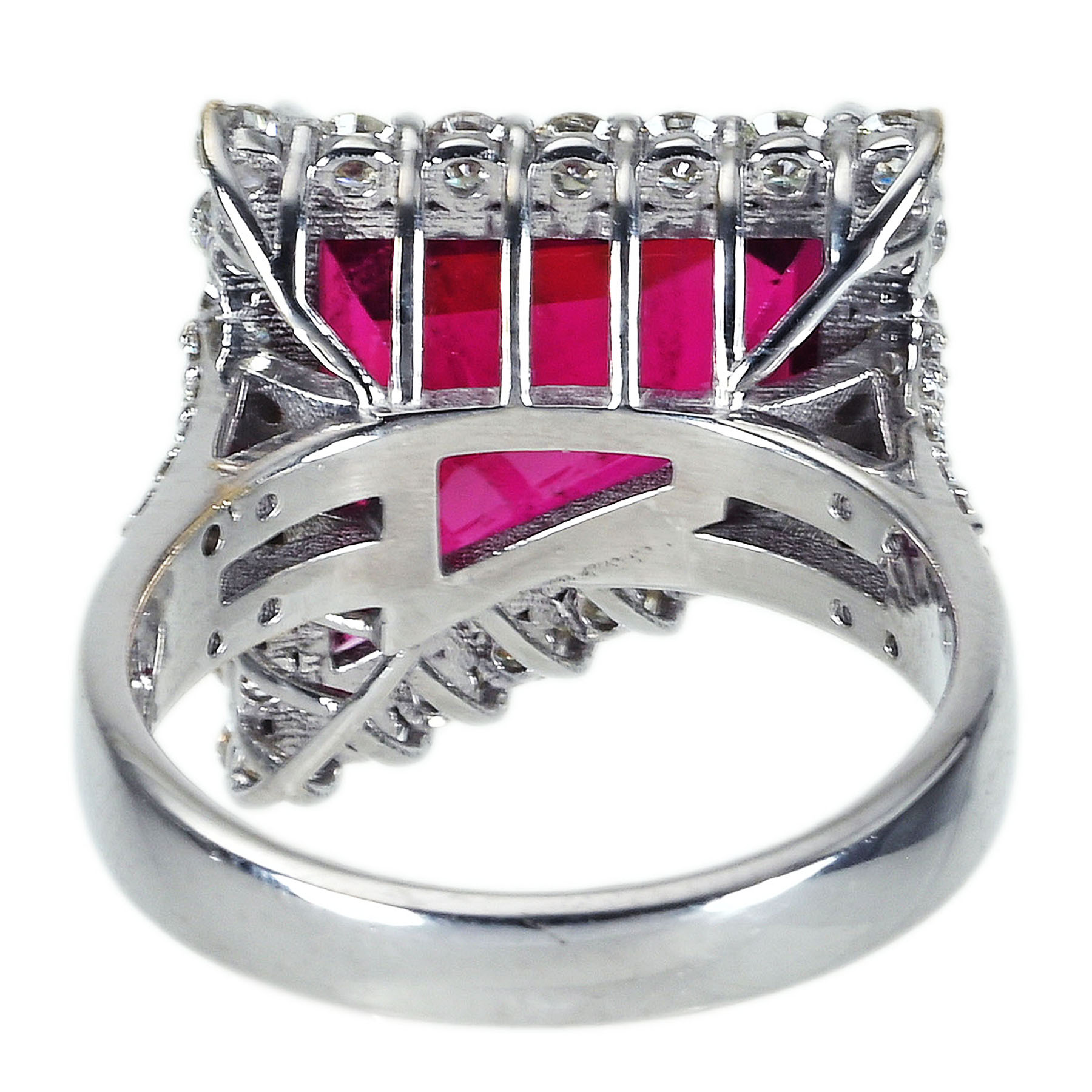 レッドトルマリンリング K18WG TR-RD6.65ct D1.15ct - 画像 (5)