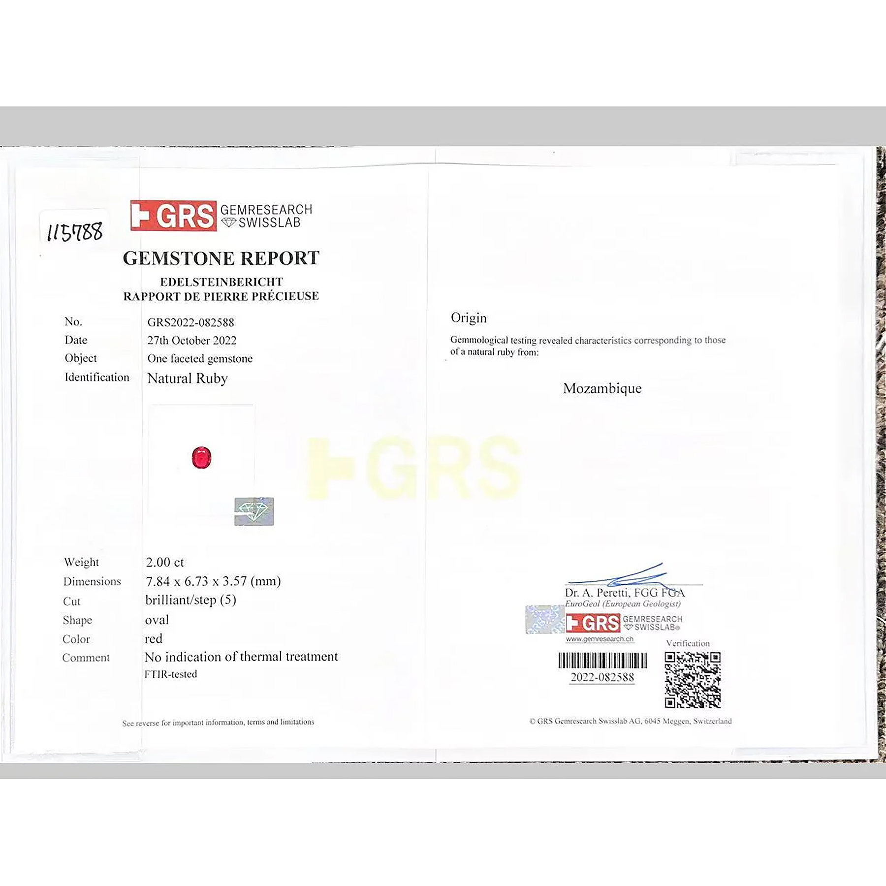 モザンビーク産ルビーリング PT900 R2.00ct - 画像 (7)