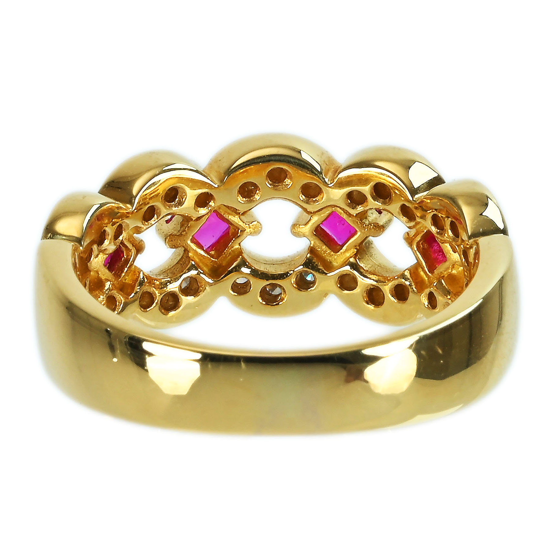 ルビーリング K18YG R0.45ct D0.33ct - 画像 (5)