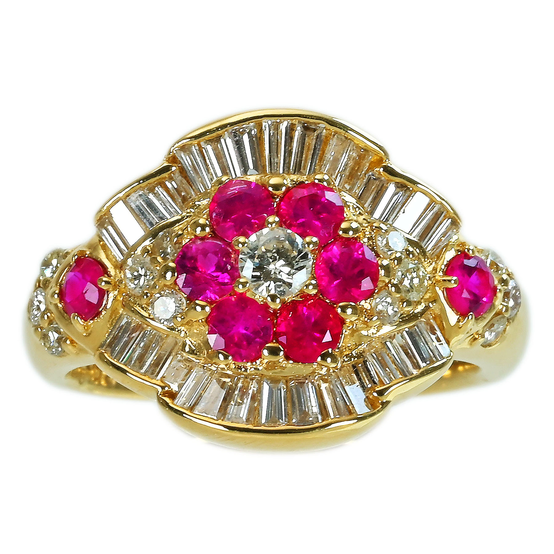 ルビーリング K18YG R0.65ct D0.80ct - 画像 (2)