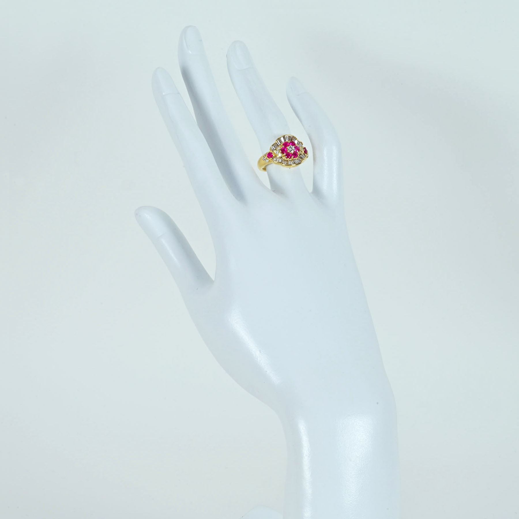 ルビーリング K18YG R0.65ct D0.80ct - 画像 (6)