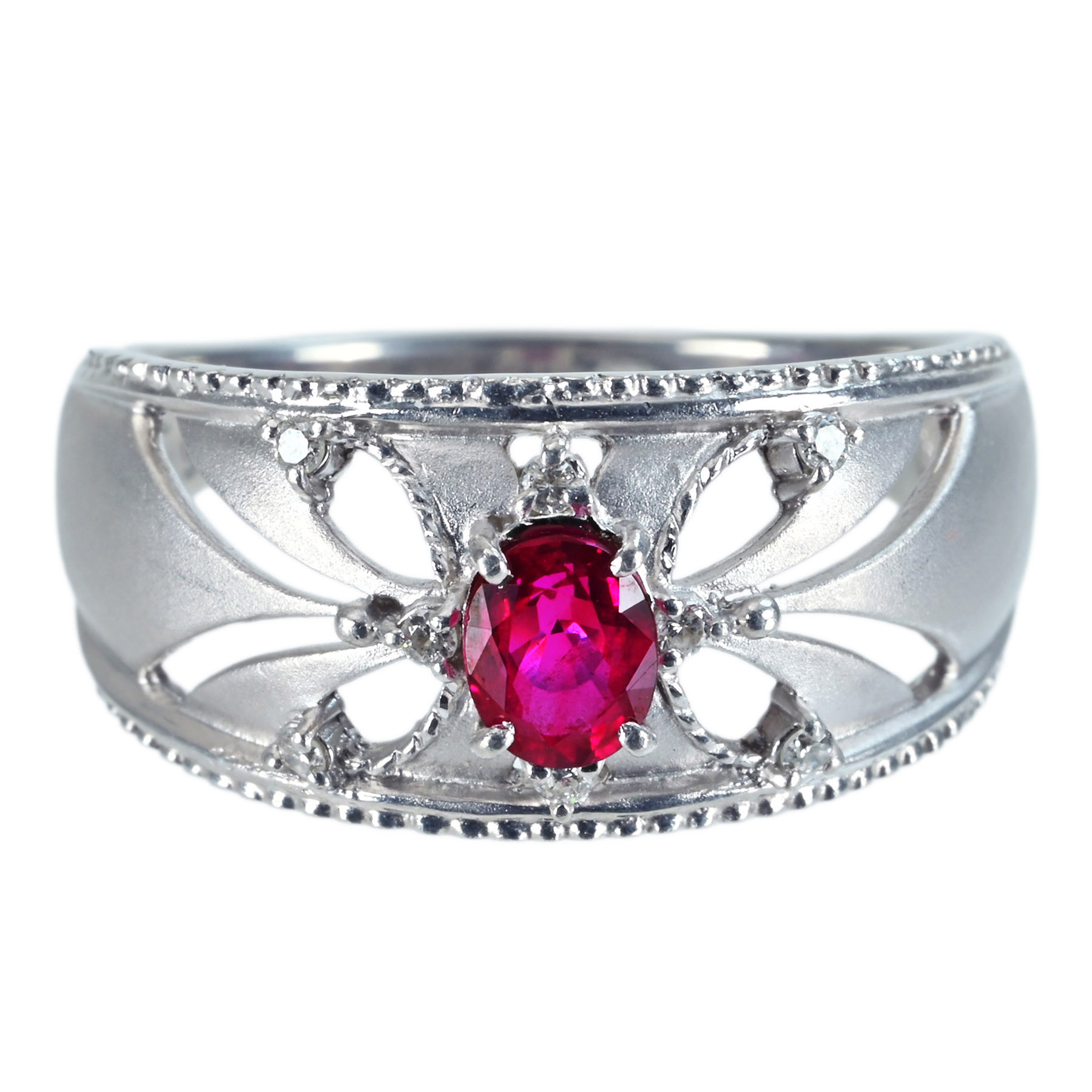 ルビーリング PT900 R0.53ct D0.07ct - 画像 (2)