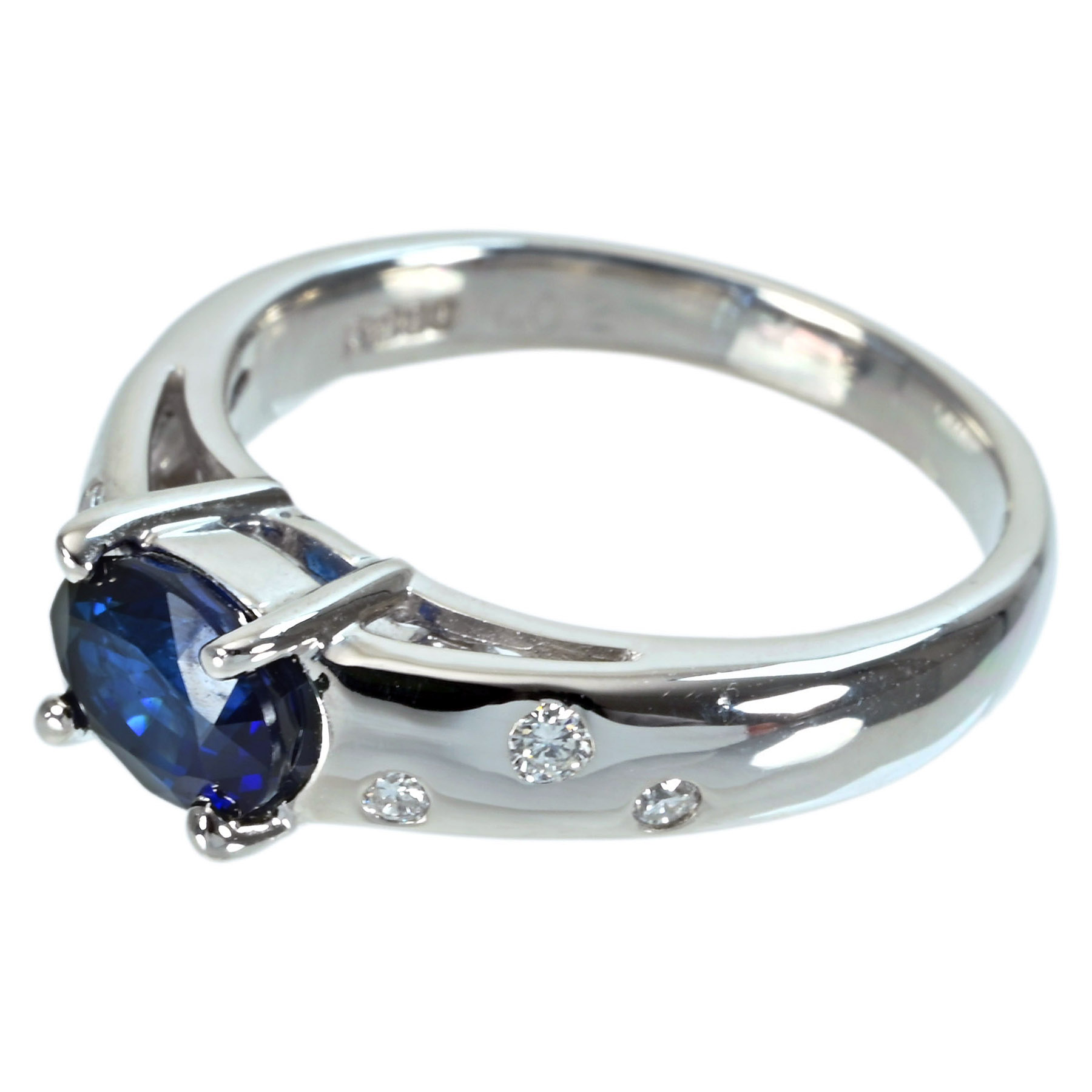 サファイアリング PT900 S1.02ct D0.10ct - 画像 (3)