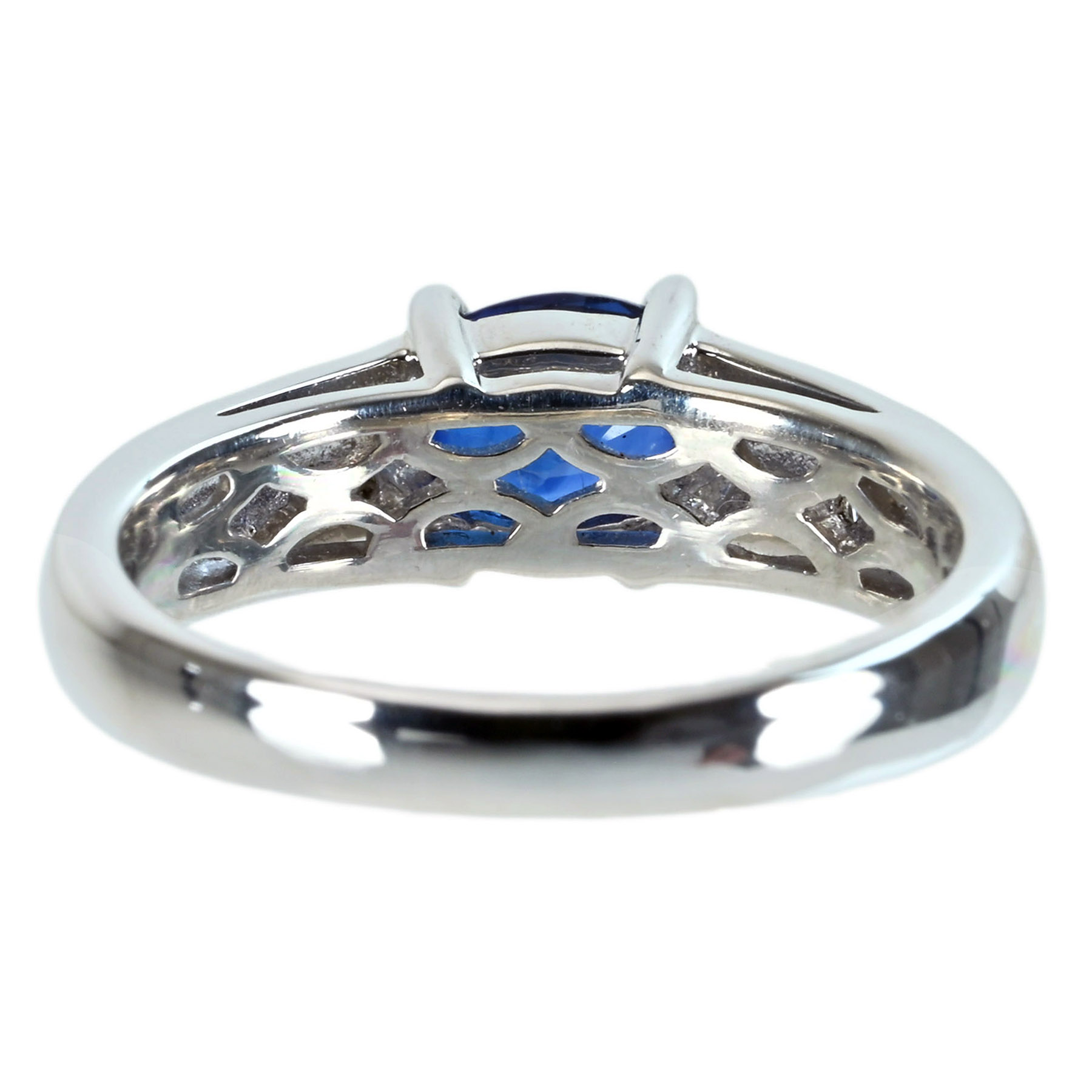 サファイアリング PT900 S1.02ct D0.10ct - 画像 (5)