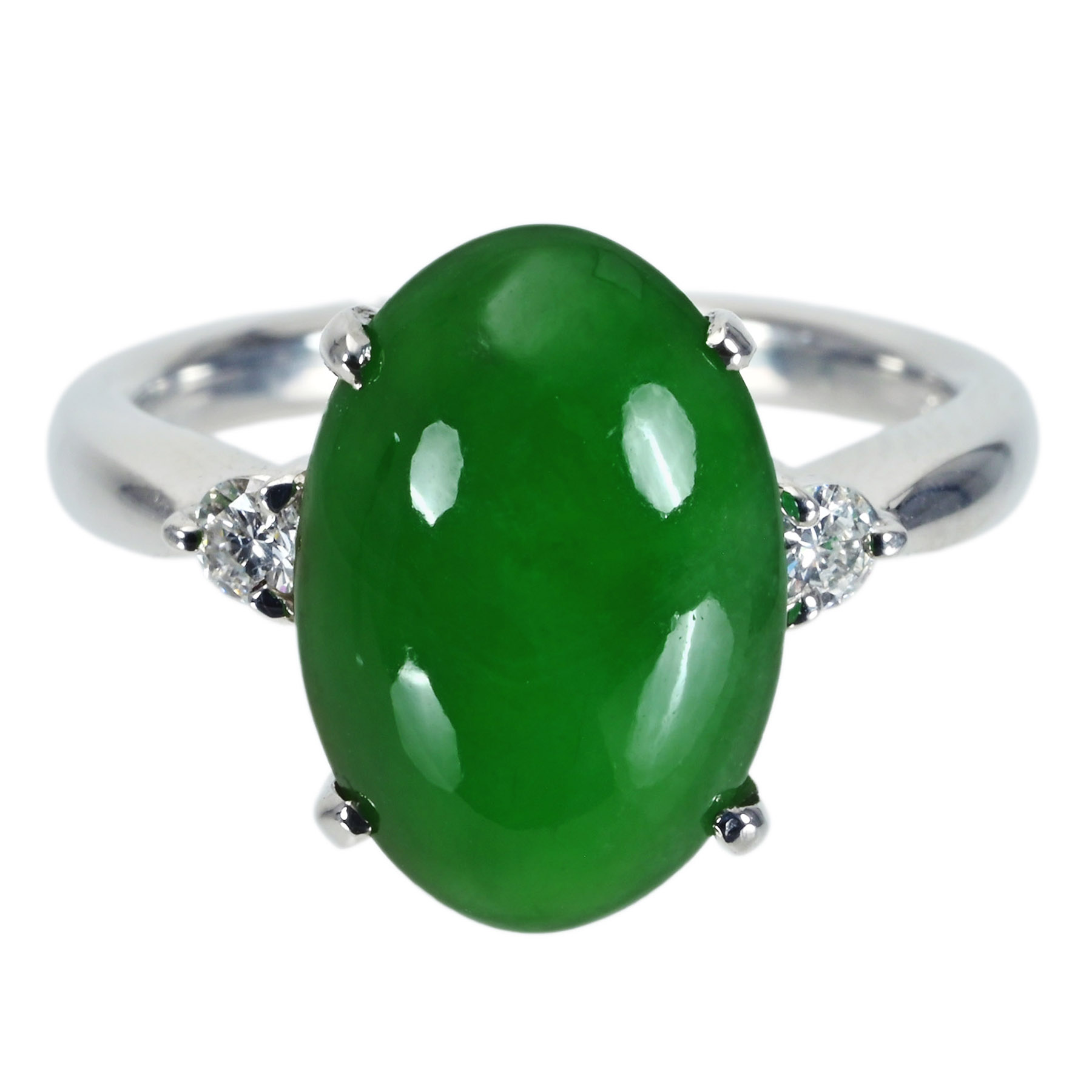 翡翠リング PT900 J5.606ct D0.11ct - 画像 (2)