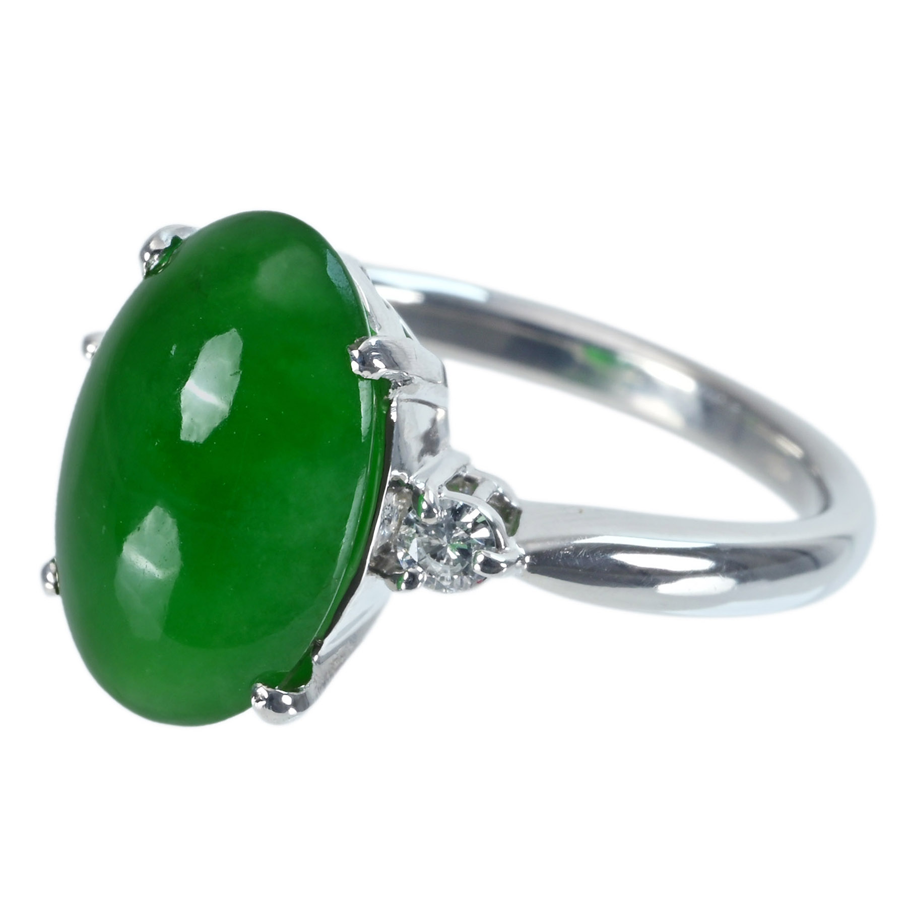 翡翠リング PT900 J5.606ct D0.11ct - 画像 (3)