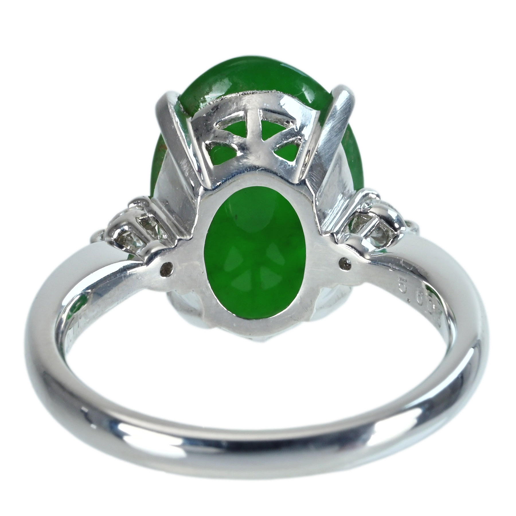翡翠リング PT900 J5.606ct D0.11ct - 画像 (5)