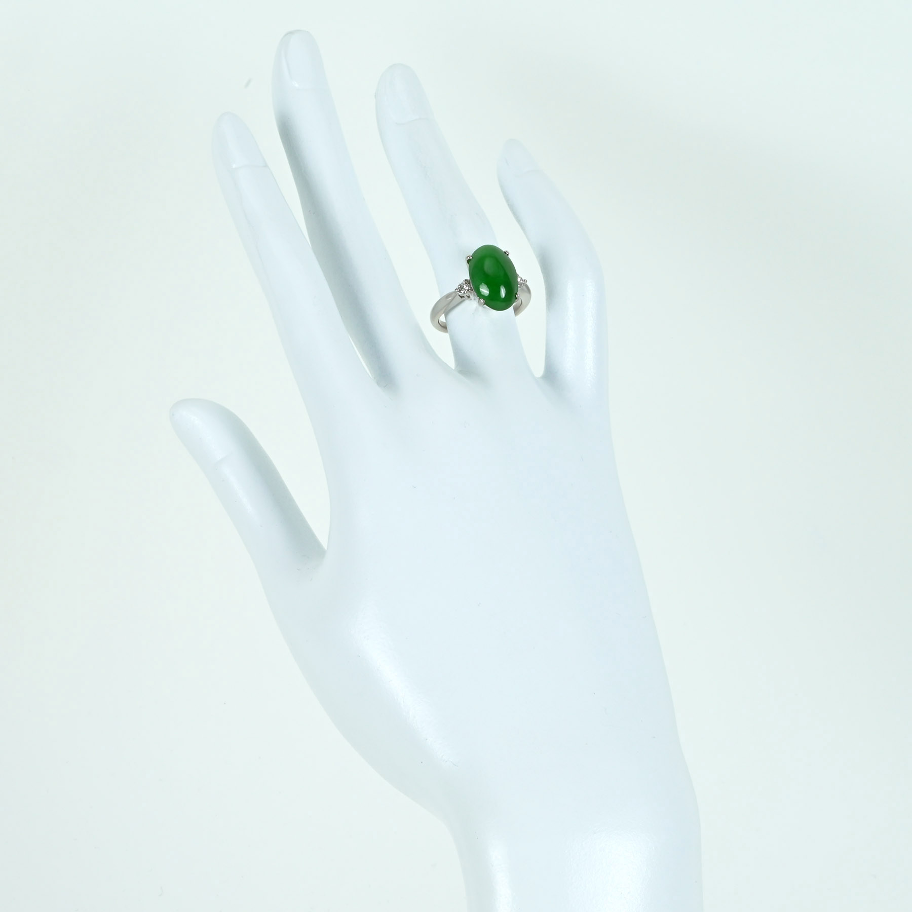 翡翠リング PT900 J5.606ct D0.11ct - 画像 (6)