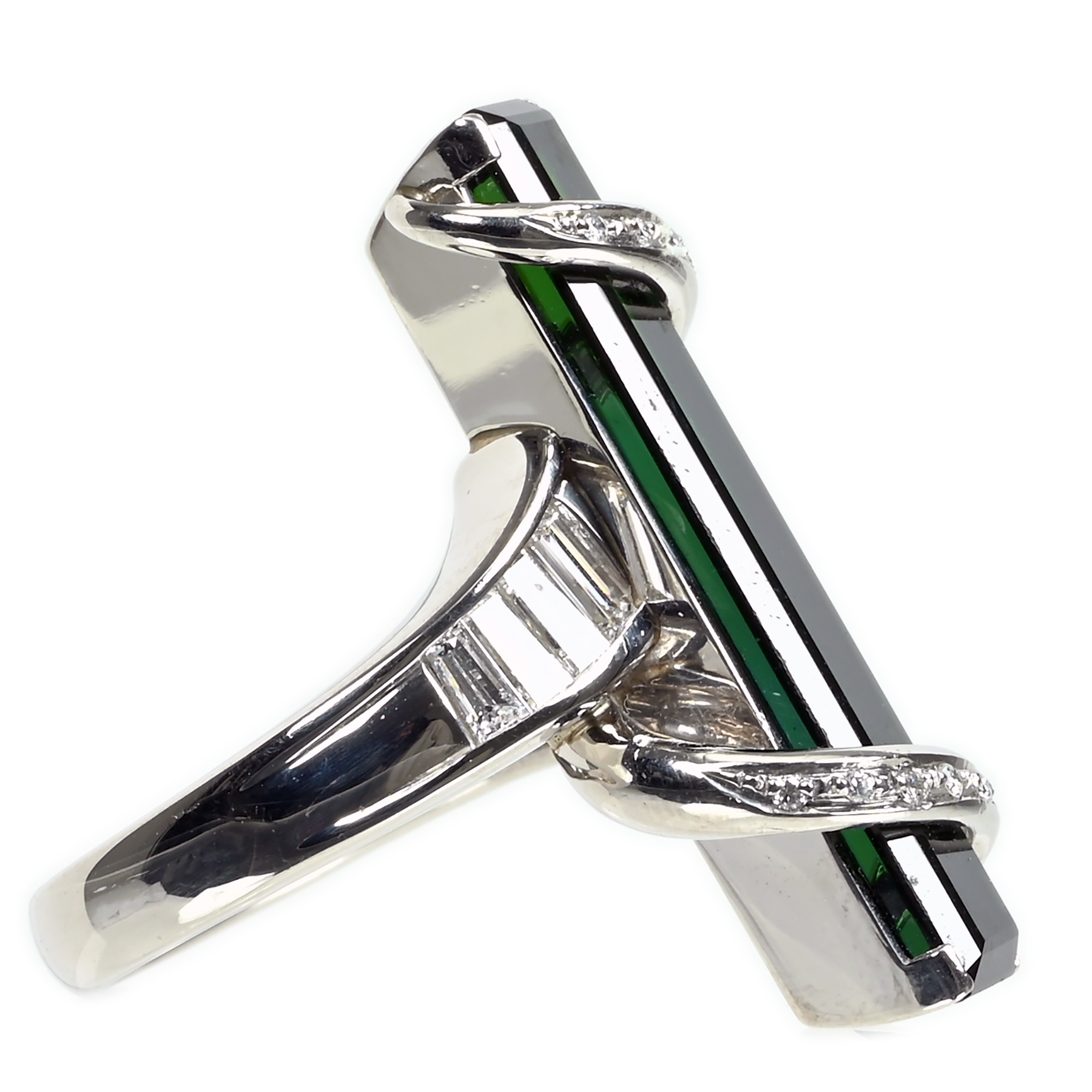 グリーントルマリンリング PT900 T8.98ct D0.83ct - 画像 (4)