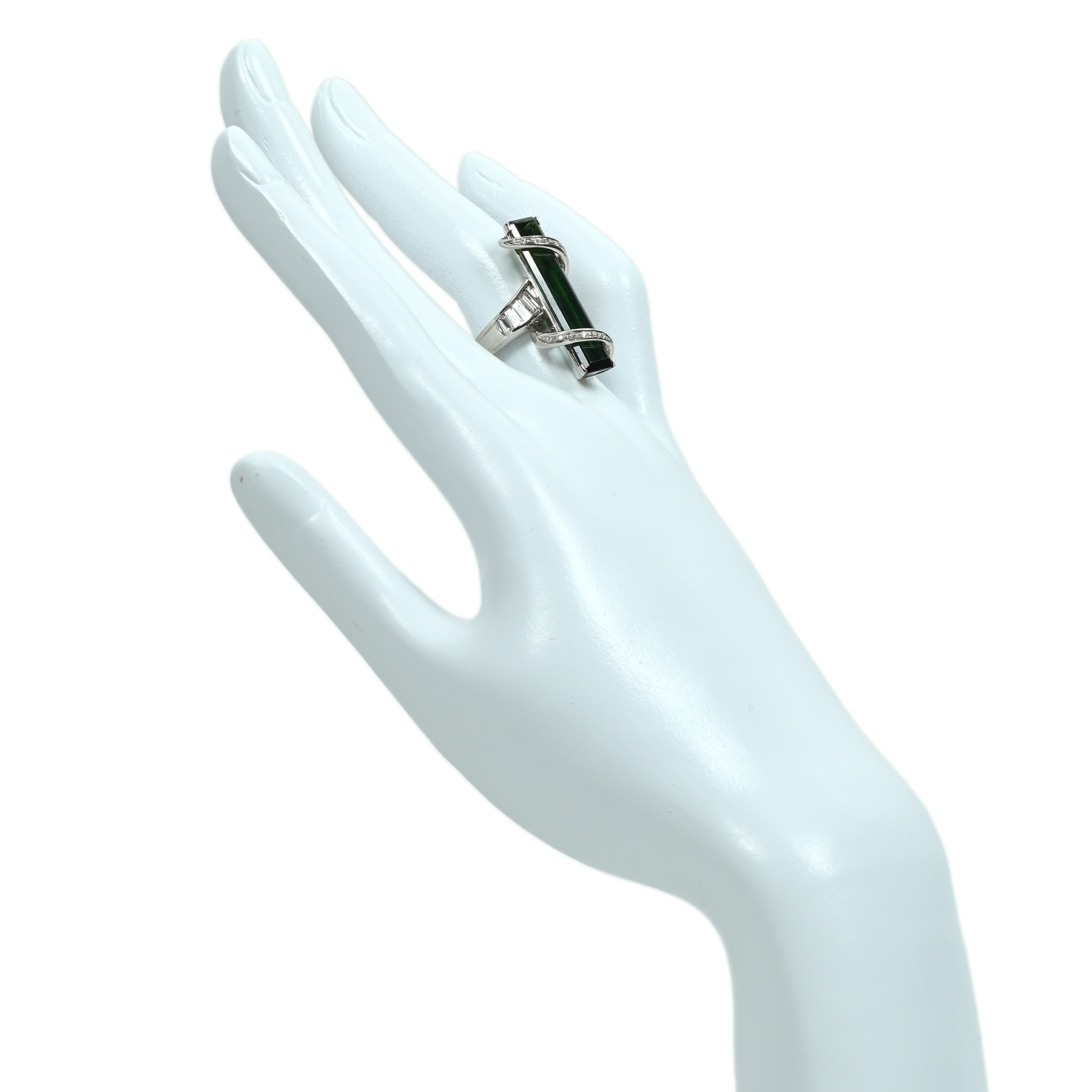 グリーントルマリンリング PT900 T8.98ct D0.83ct - 画像 (6)