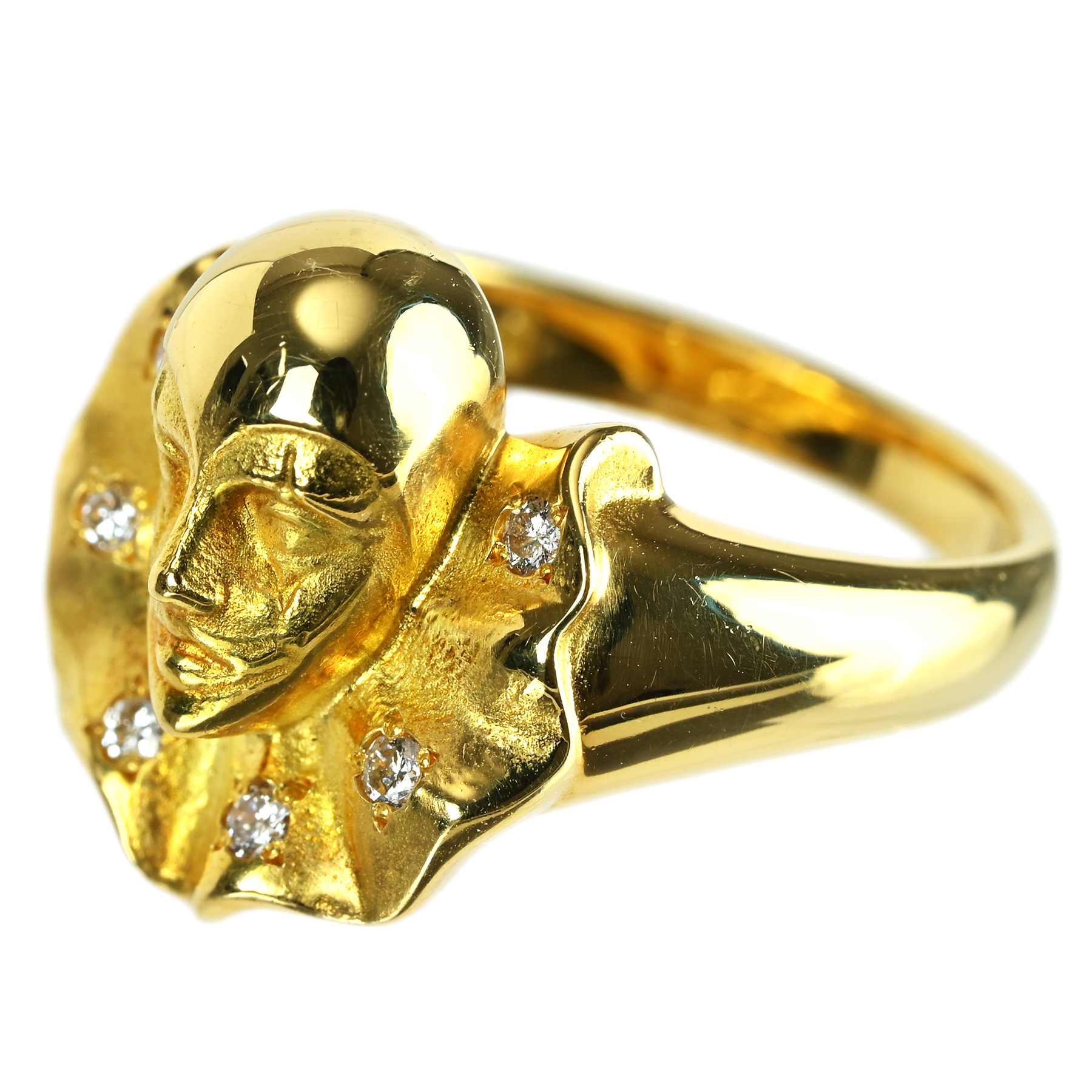 ダイヤモンドリング "AGOSTINI" K18YG D0.08ct - 画像 (3)