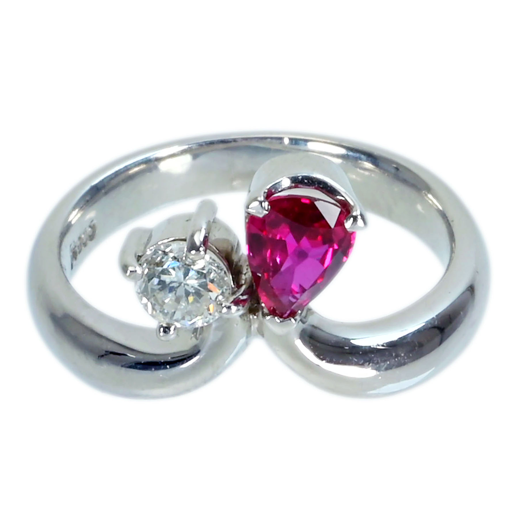 ルビーリング PT900 R0.45ct D0.24ct - 画像 (2)