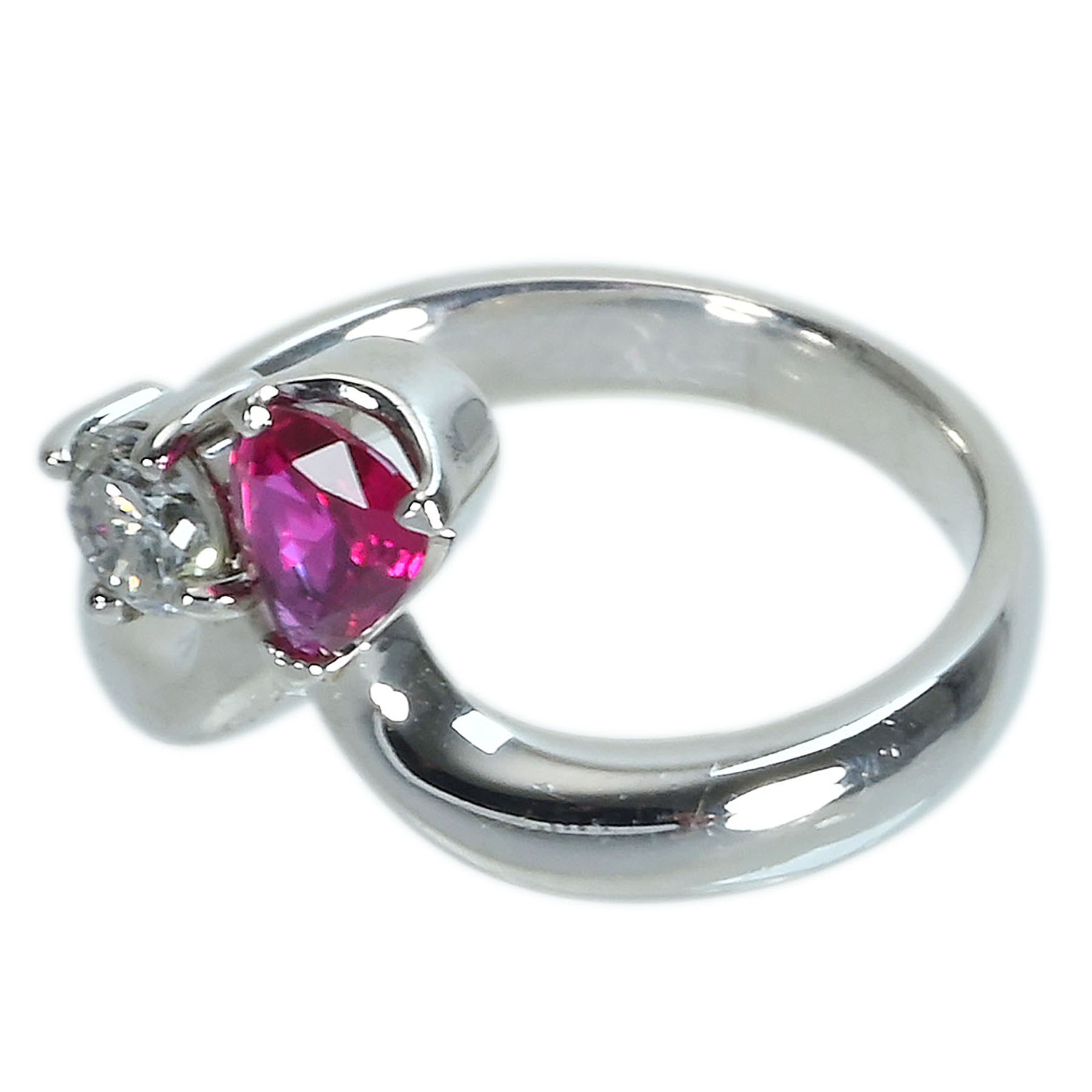 ルビーリング PT900 R0.45ct D0.24ct - 画像 (3)