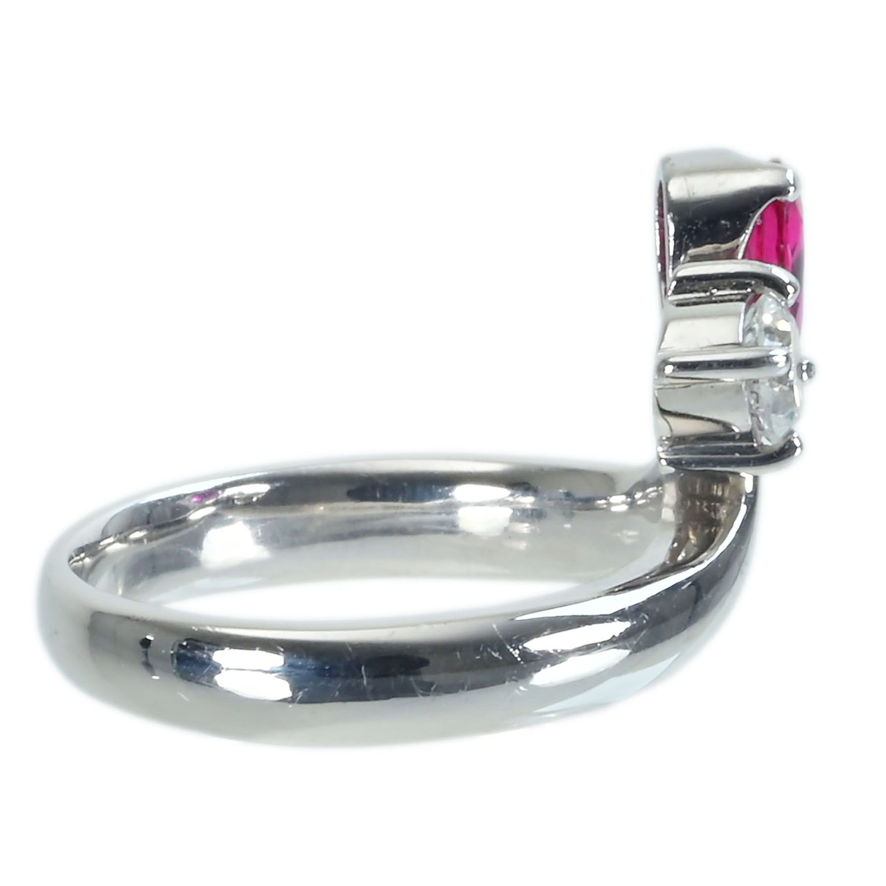 ルビーリング PT900 R0.45ct D0.24ct - 画像 (4)