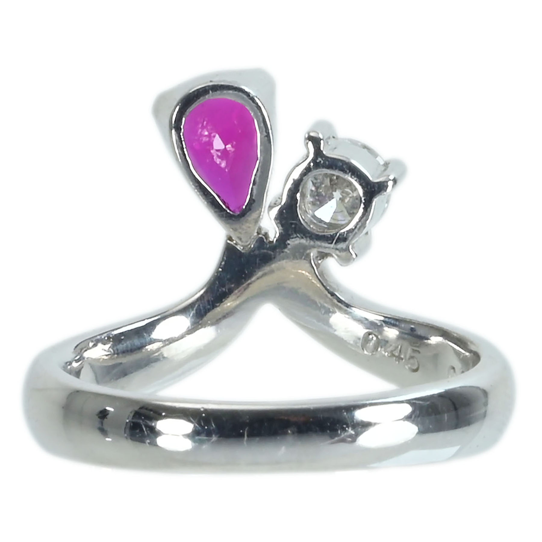 ルビーリング PT900 R0.45ct D0.24ct - 画像 (5)