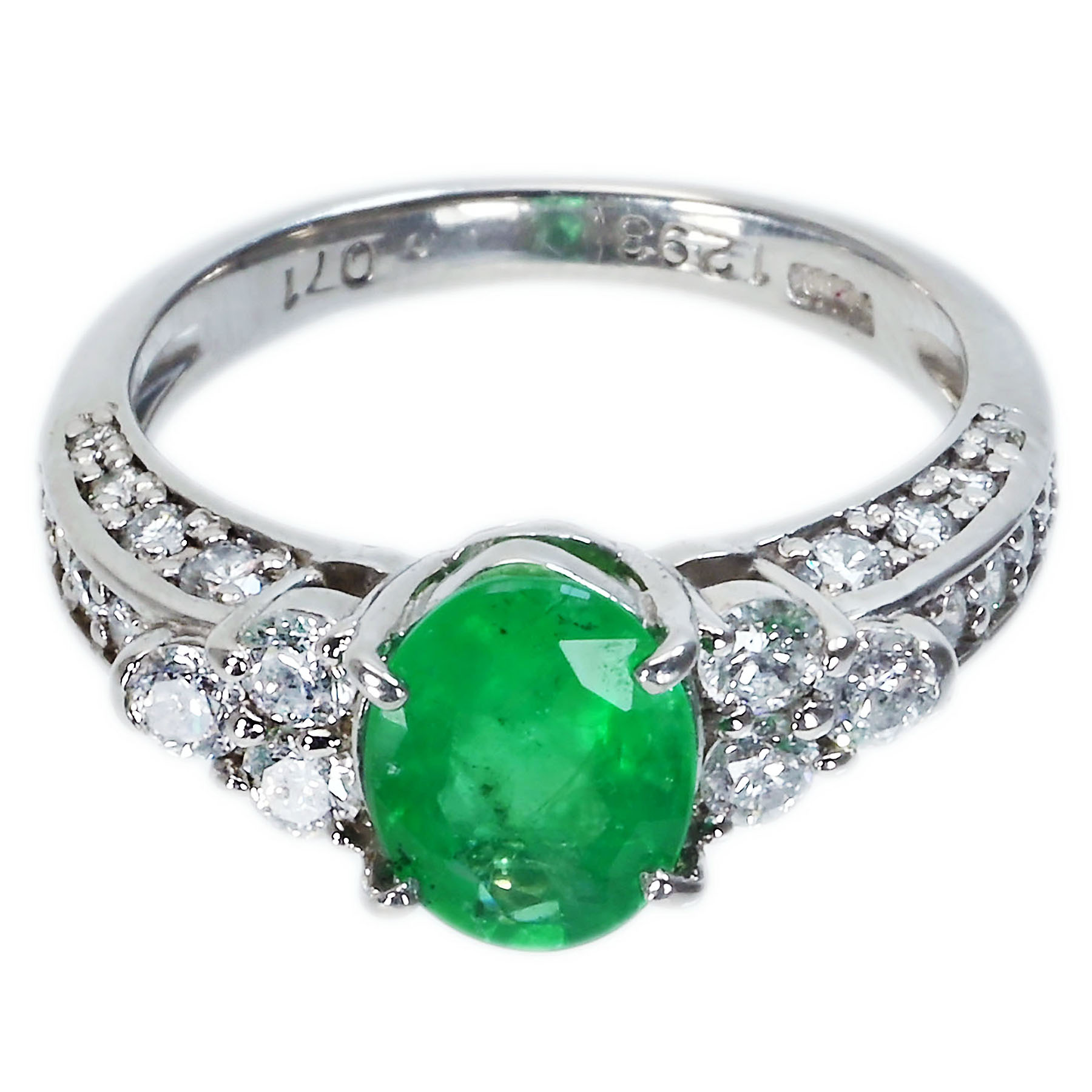 エメラルドリング PT900 E1.293ct D0.71ct - 画像 (2)