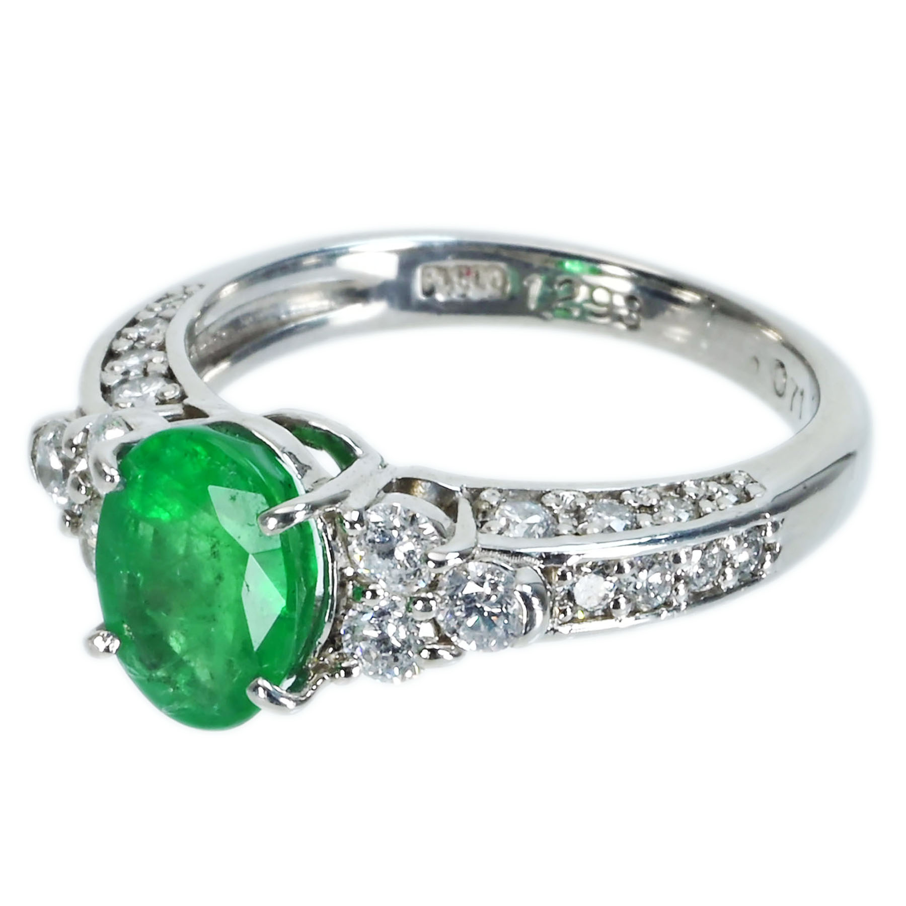 エメラルドリング PT900 E1.293ct D0.71ct - 画像 (3)