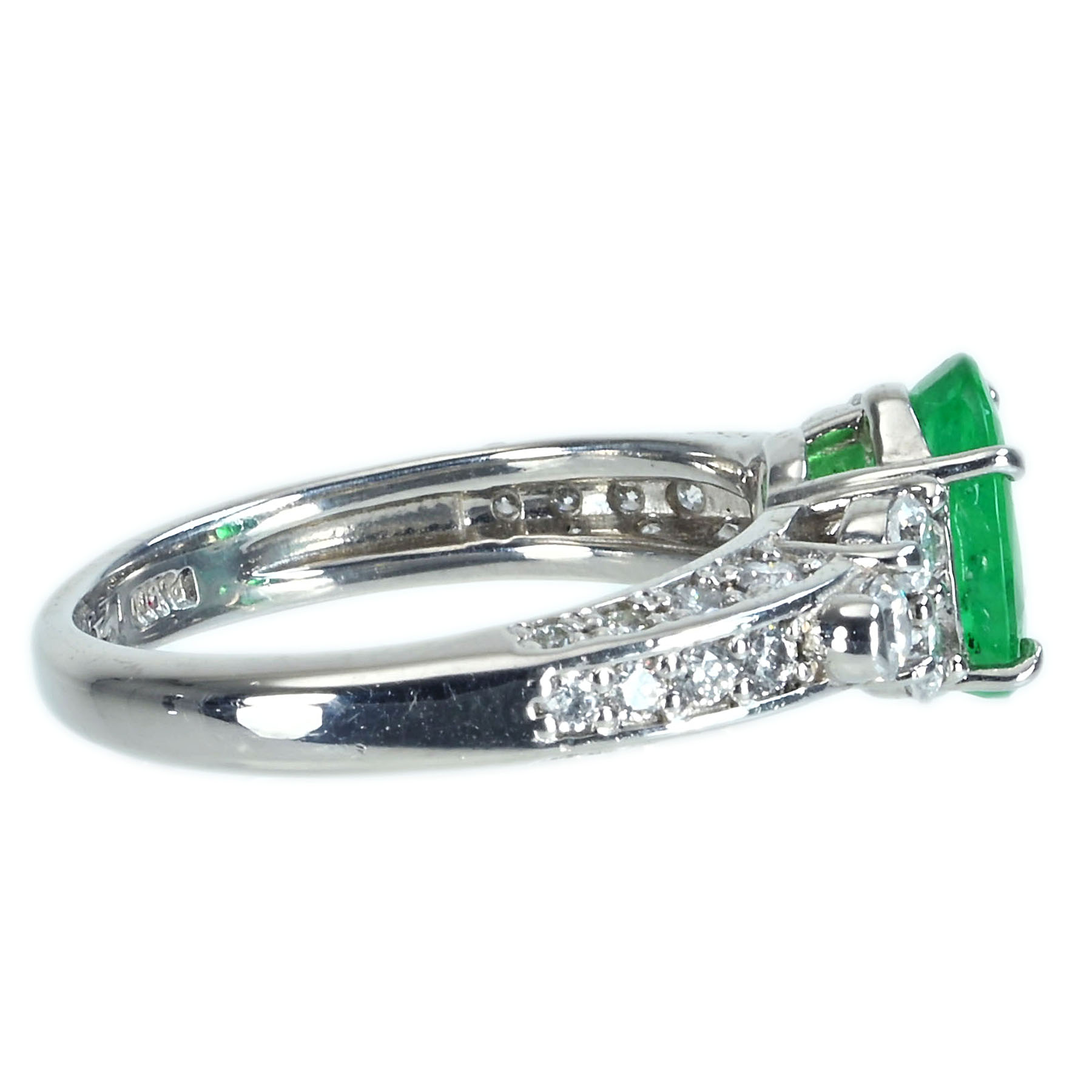 エメラルドリング PT900 E1.293ct D0.71ct - 画像 (4)