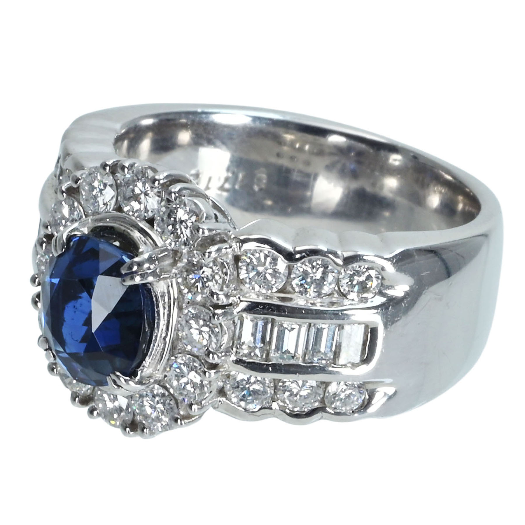 サファイアリング PT900 S1.712ct D1.39ct - 画像 (3)