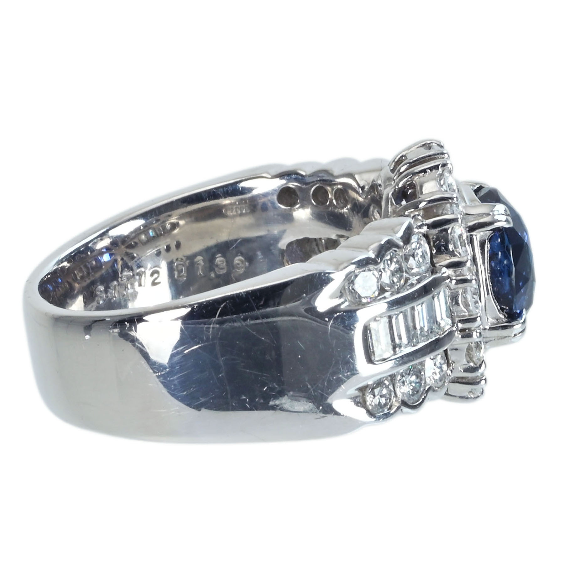 サファイアリング PT900 S1.712ct D1.39ct - 画像 (4)