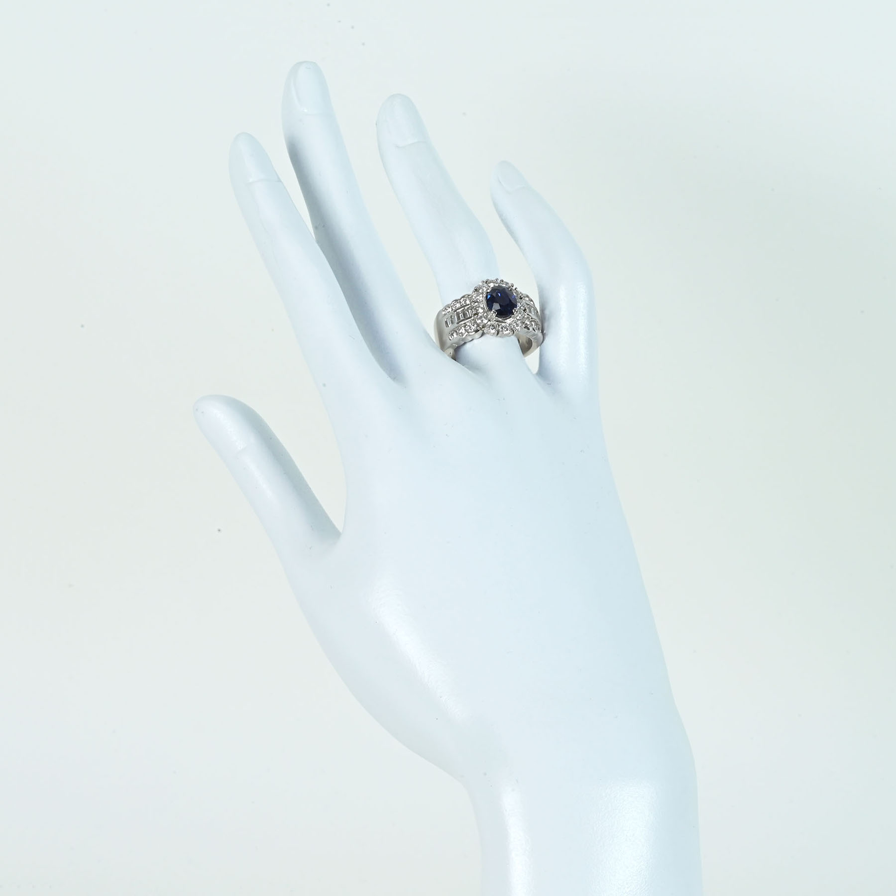 サファイアリング PT900 S1.712ct D1.39ct - 画像 (6)