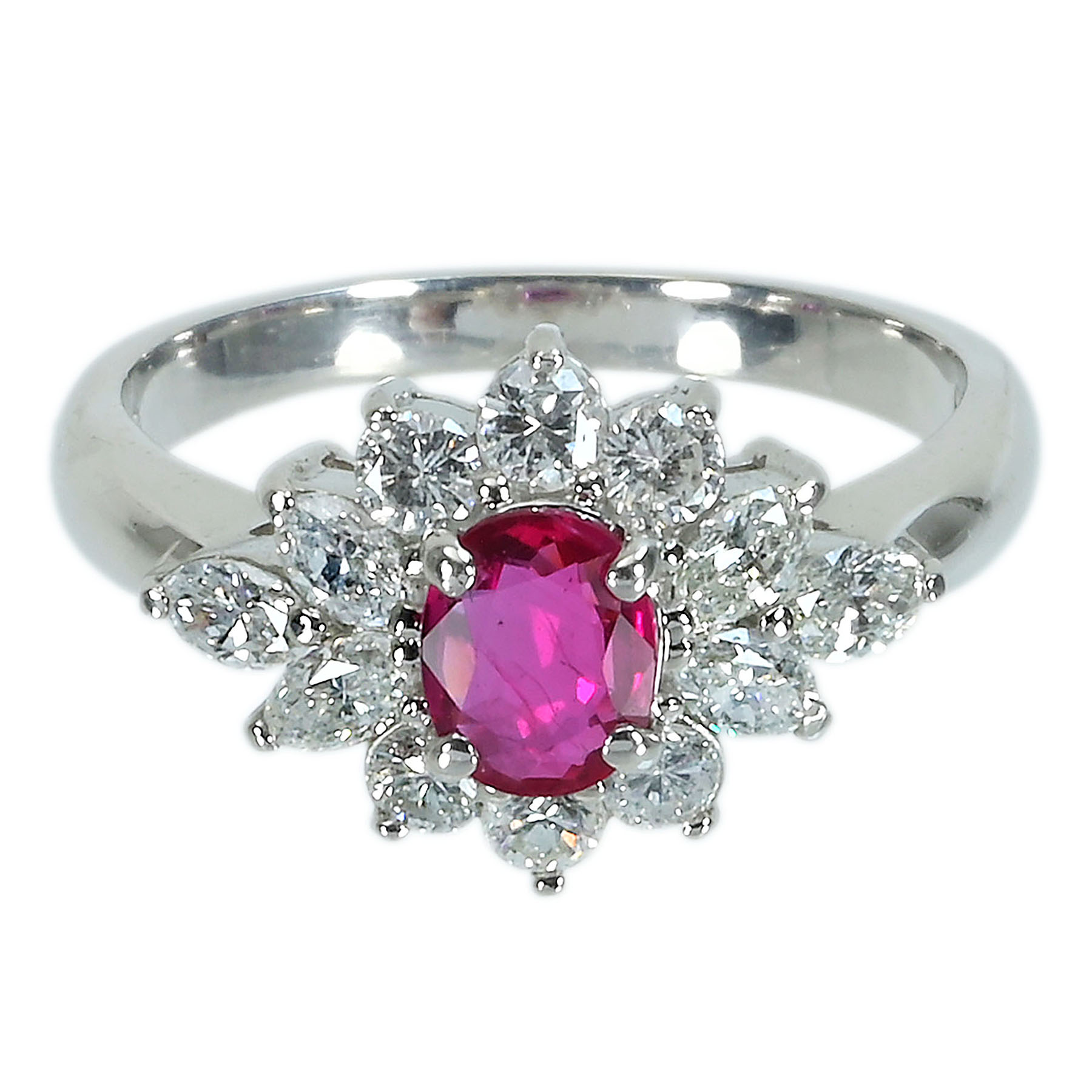 ルビーリング PT850 R0.53ct D0.83ct - 画像 (2)