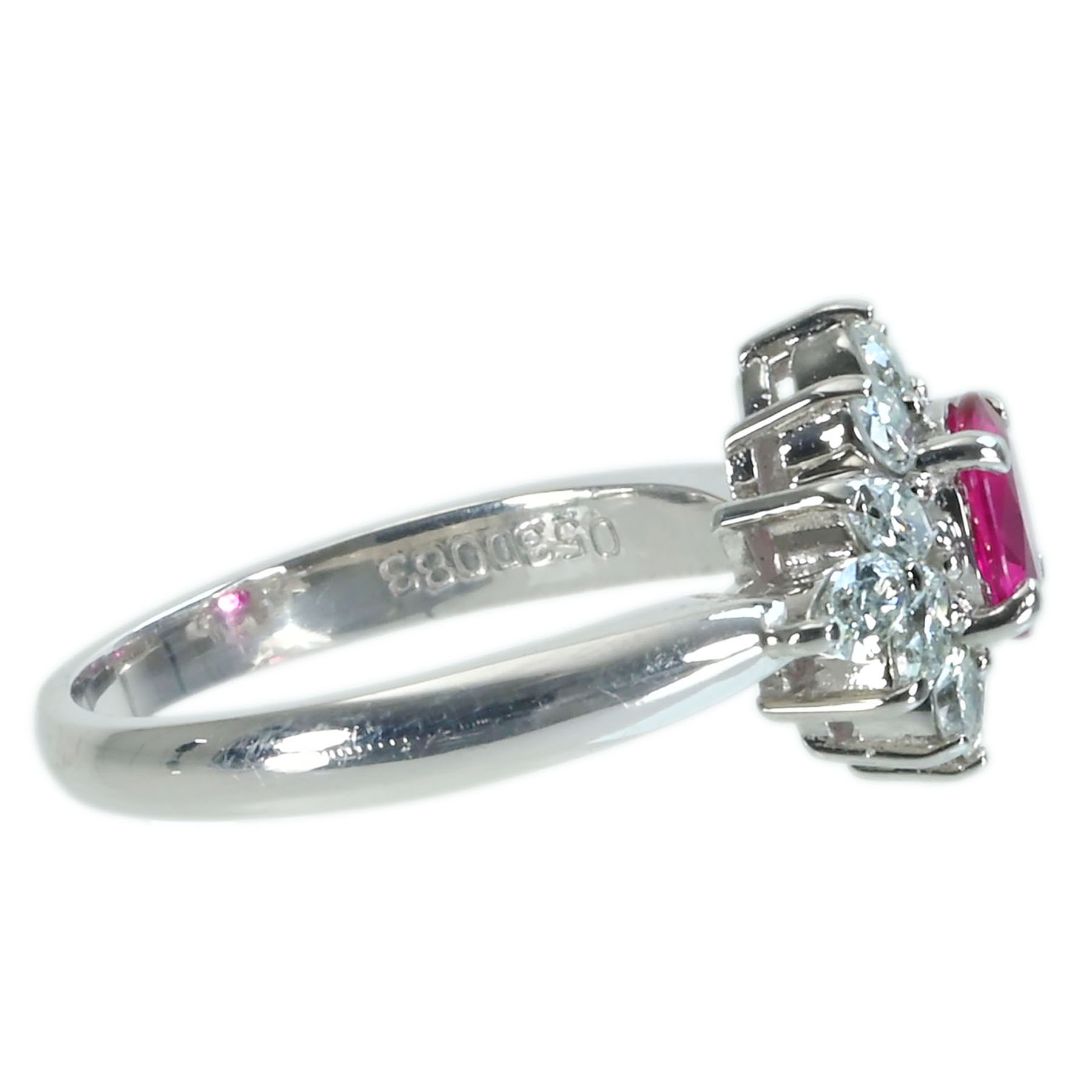 ルビーリング PT850 R0.53ct D0.83ct - 画像 (4)