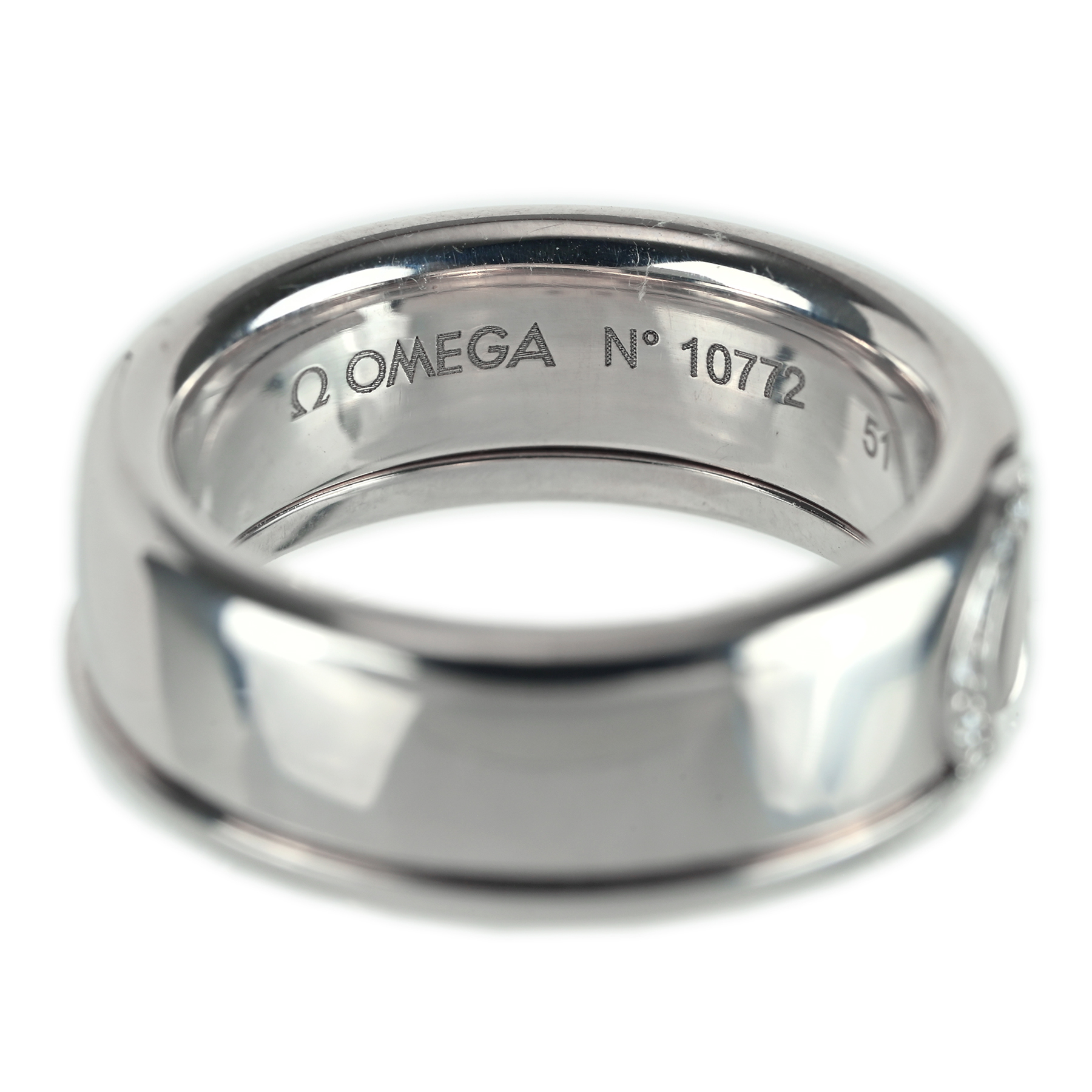 ダイヤモンドセットリング "OMEGA" K18WG D - 画像 (4)