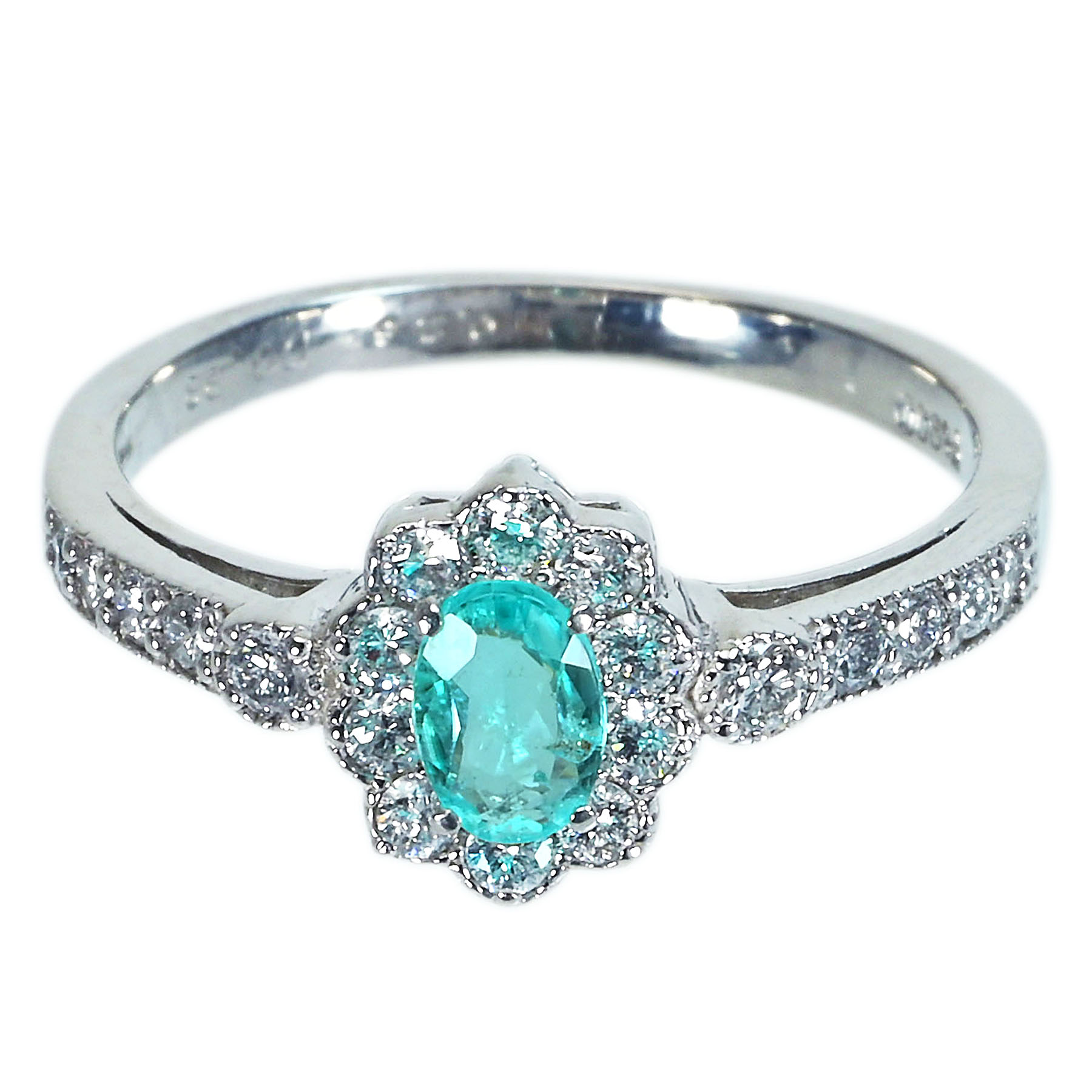 パライバトルマリンリング PT900 PBTR0.26ct D0.33ct - 画像 (2)