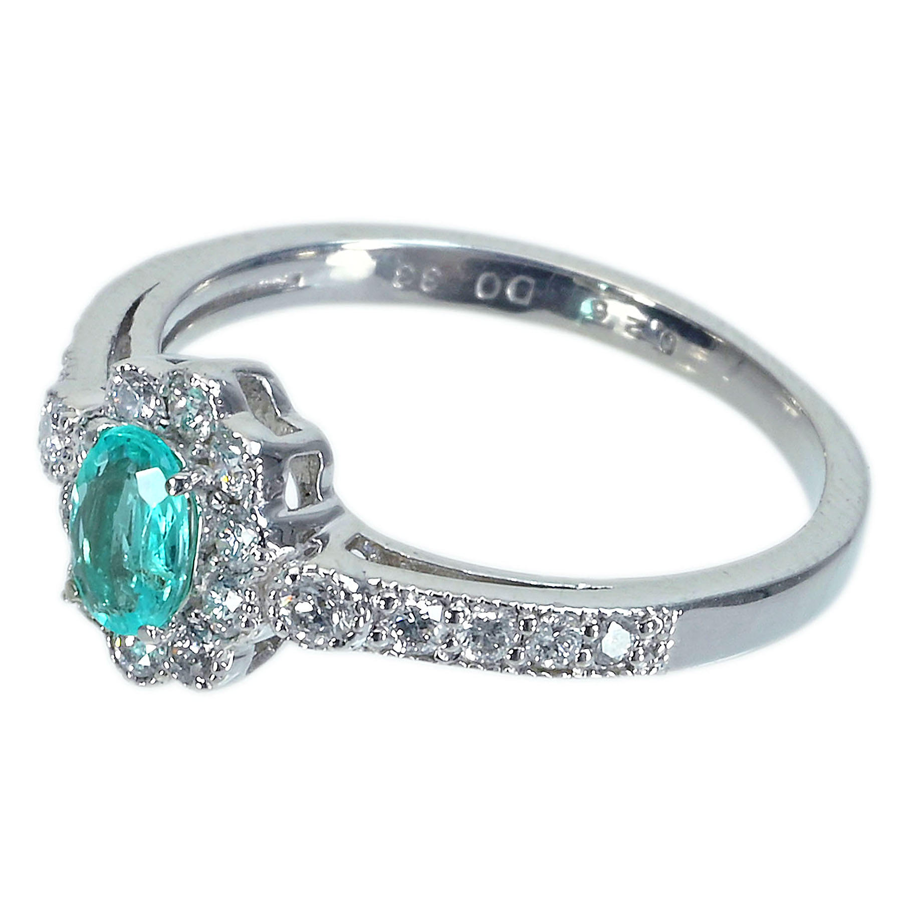 パライバトルマリンリング PT900 PBTR0.26ct D0.33ct - 画像 (3)