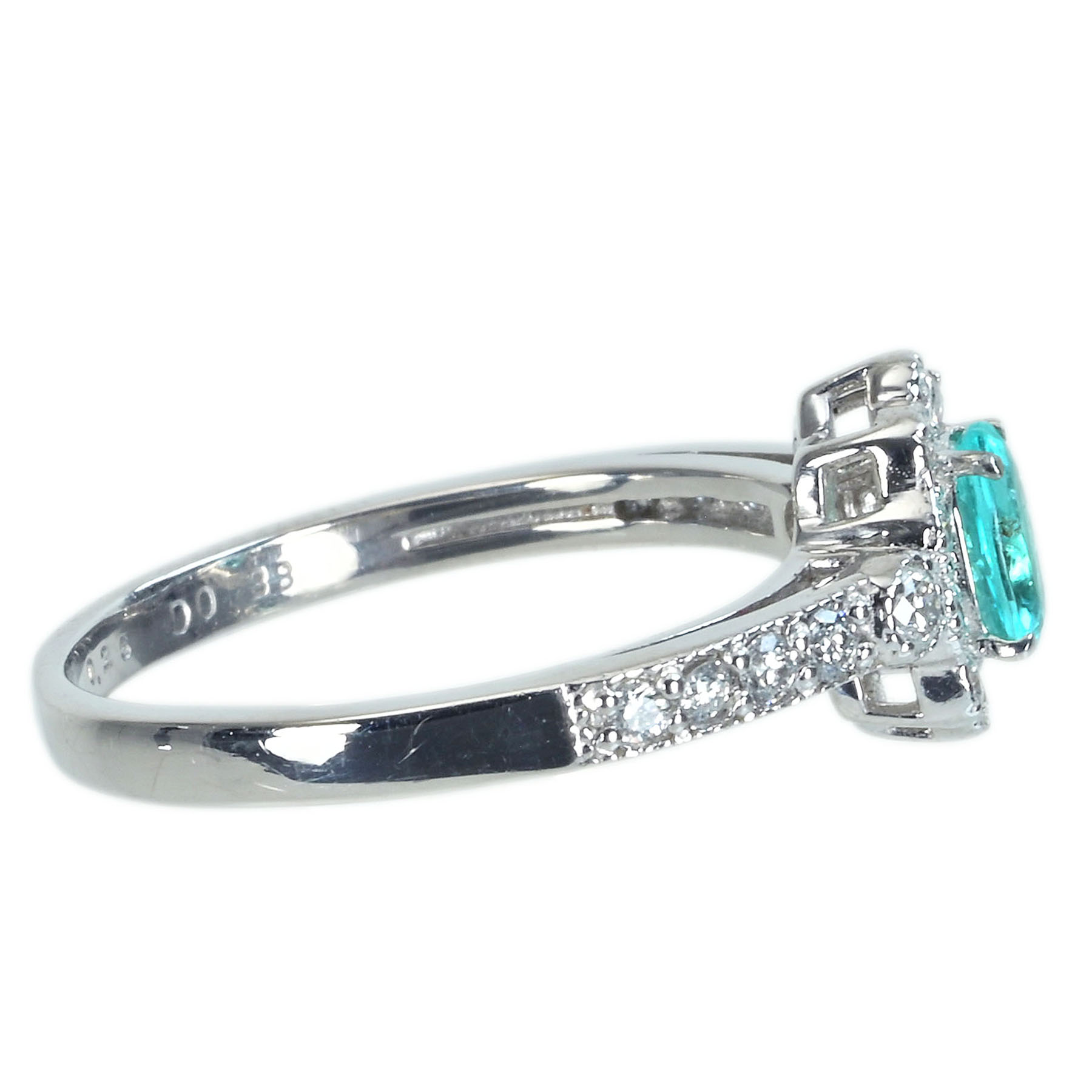 パライバトルマリンリング PT900 PBTR0.26ct D0.33ct - 画像 (4)