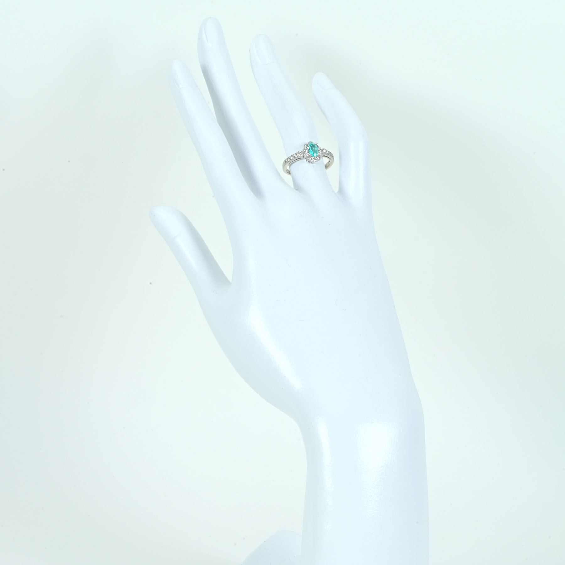 パライバトルマリンリング PT900 PBTR0.26ct D0.33ct - 画像 (6)