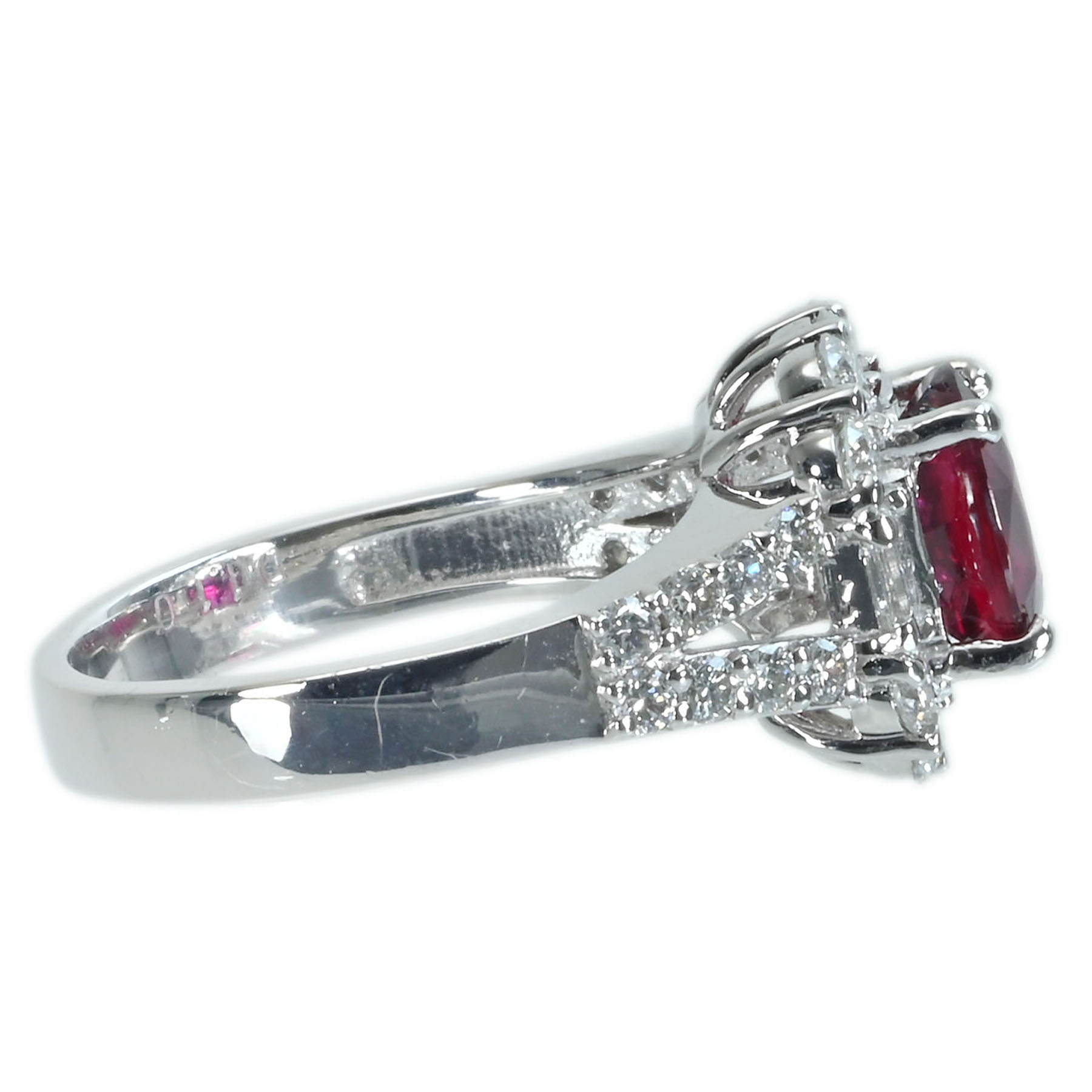 マダガスカル産ルビーリング PT900 R2.12ct D1.10ct - 画像 (4)