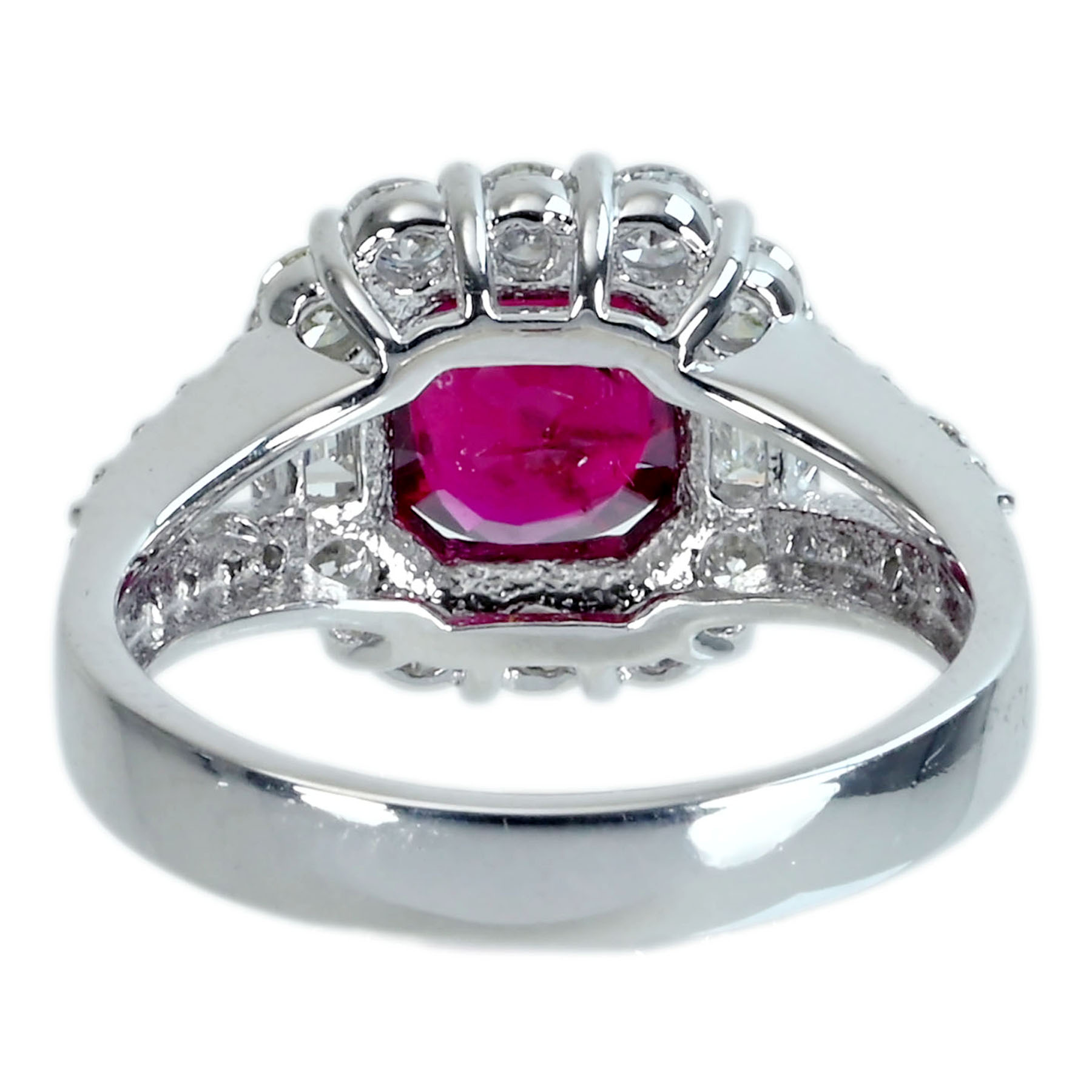 マダガスカル産ルビーリング PT900 R2.12ct D1.10ct - 画像 (5)