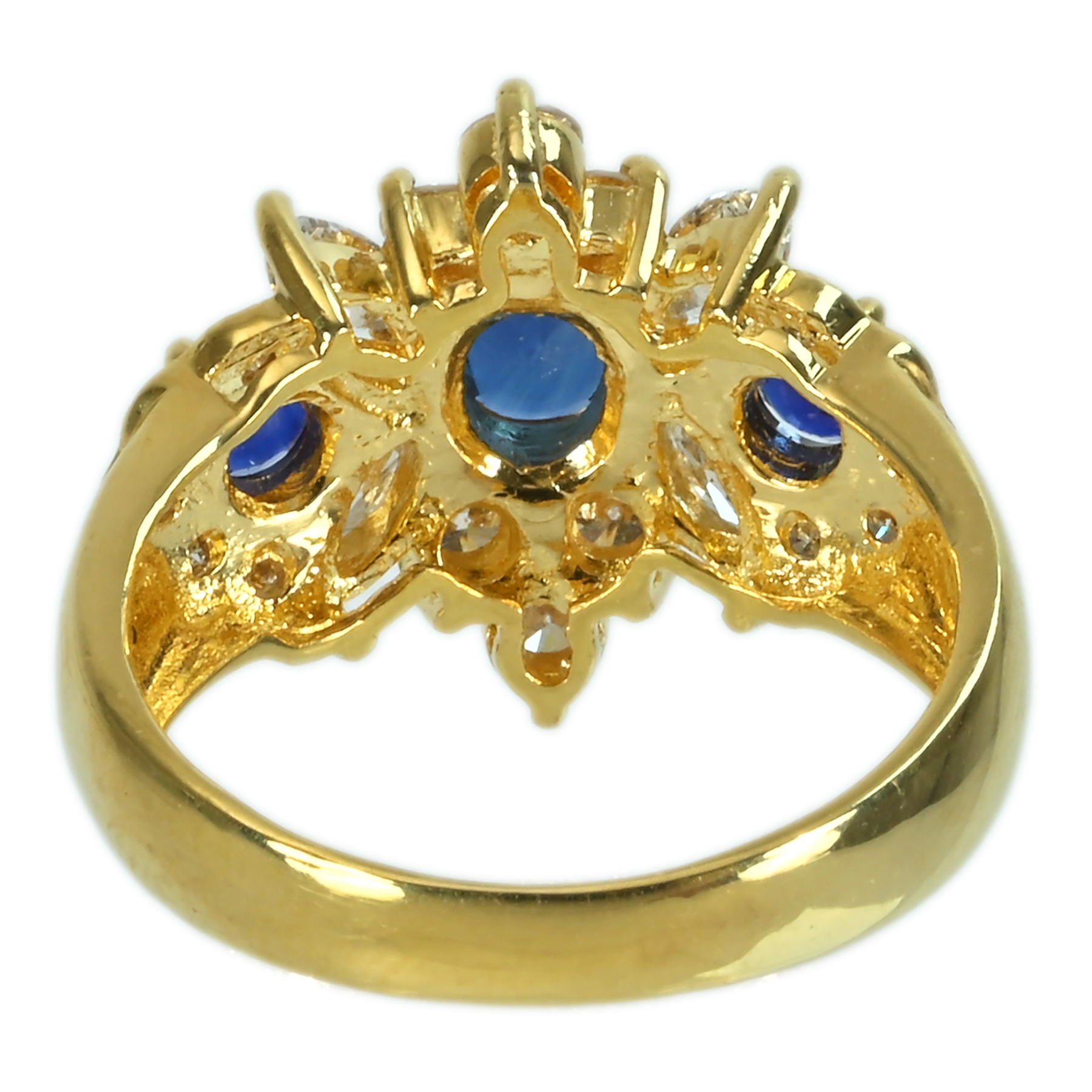 サファイアリング K18YG S0.89ct S0.30ct D1.20ct - 画像 (5)