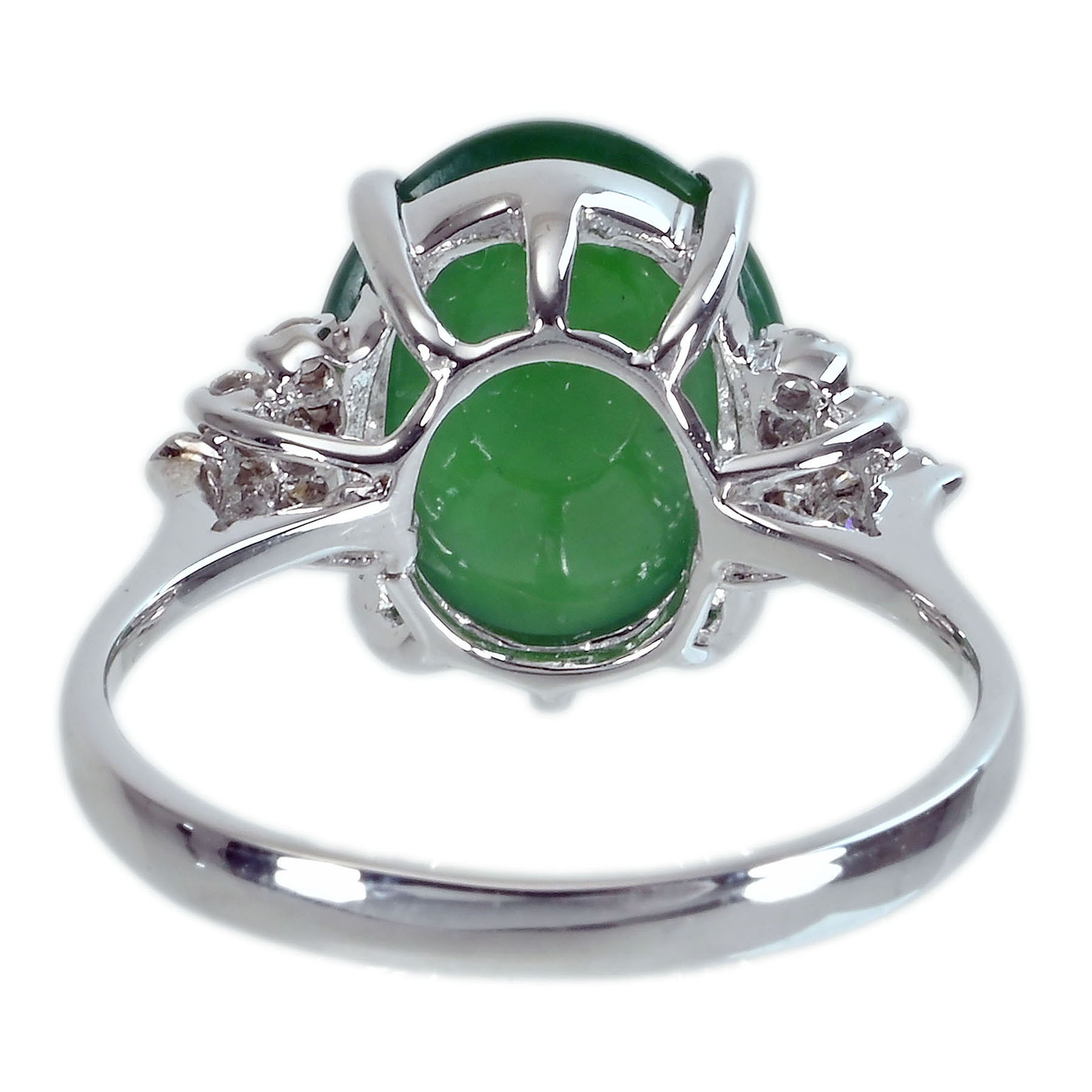 翡翠リング K18WG J4.65ct D0.15ct - 画像 (5)